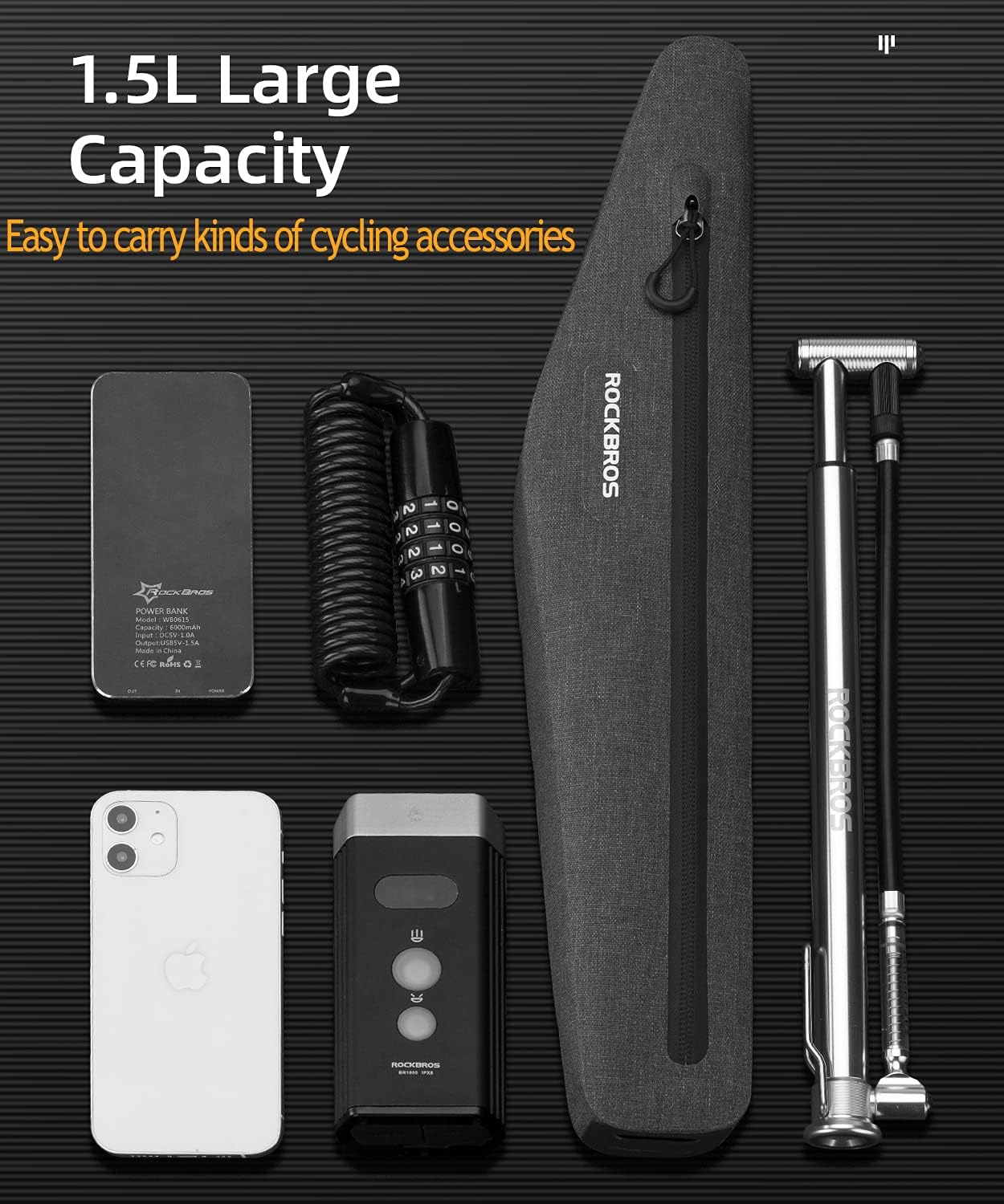 ROCKBROS Triangle Bag Waterproof Cycling Pouch 1.5 L Classified Capacity - ROCKBROS