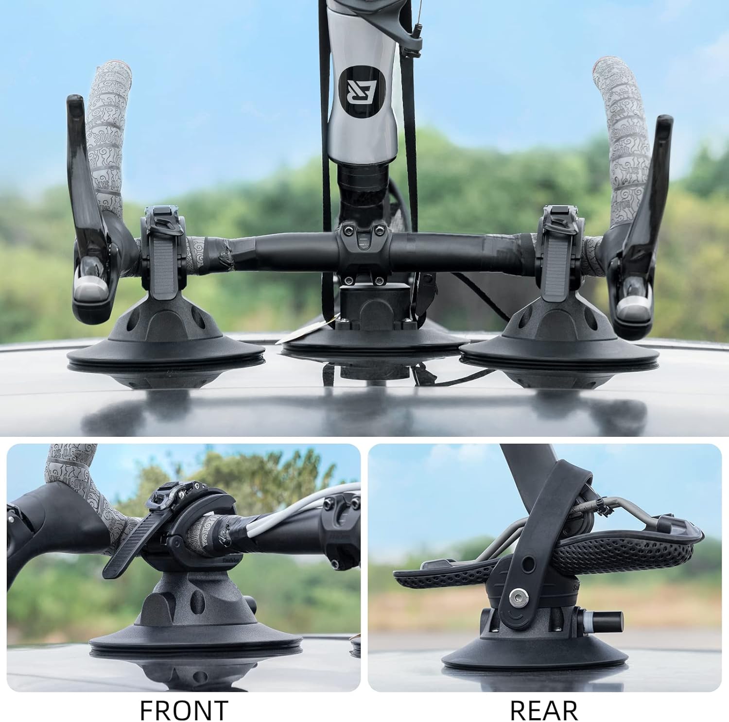 ROCKBROS Inverted Suction Cup Bike Rack Secure Mount for 1 Bike No Removal Needed - ROCKBROS