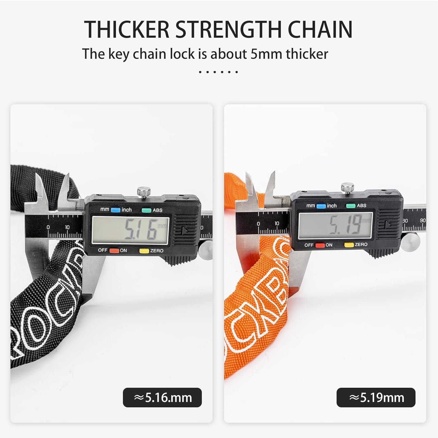 ROCKBROS Bike Lock Chain Bicycle Lock, Heavy Duty Anti Theft - ROCKBROS