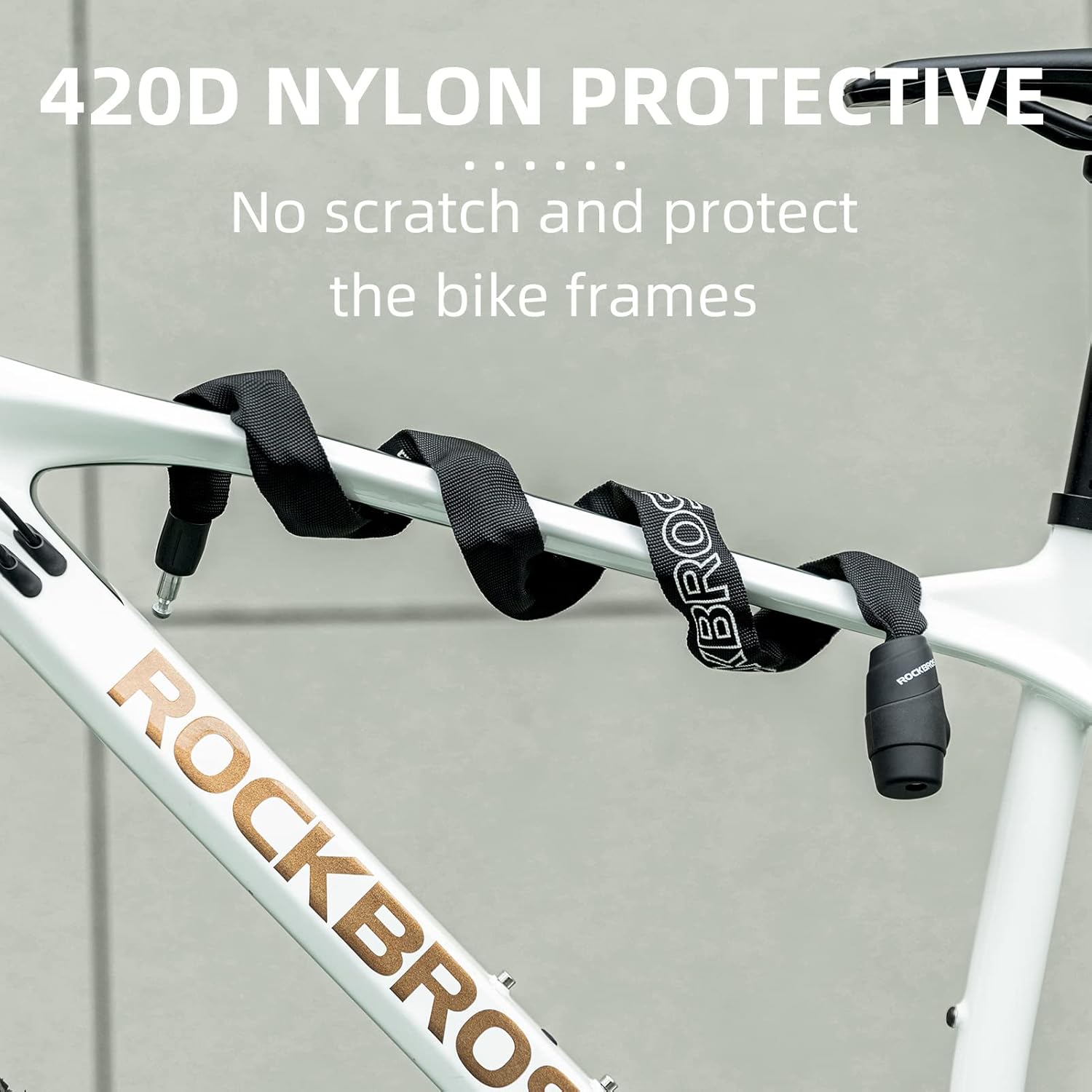 ROCKBROS Bike Lock Chain Bicycle Lock, Heavy Duty Anti Theft - ROCKBROS