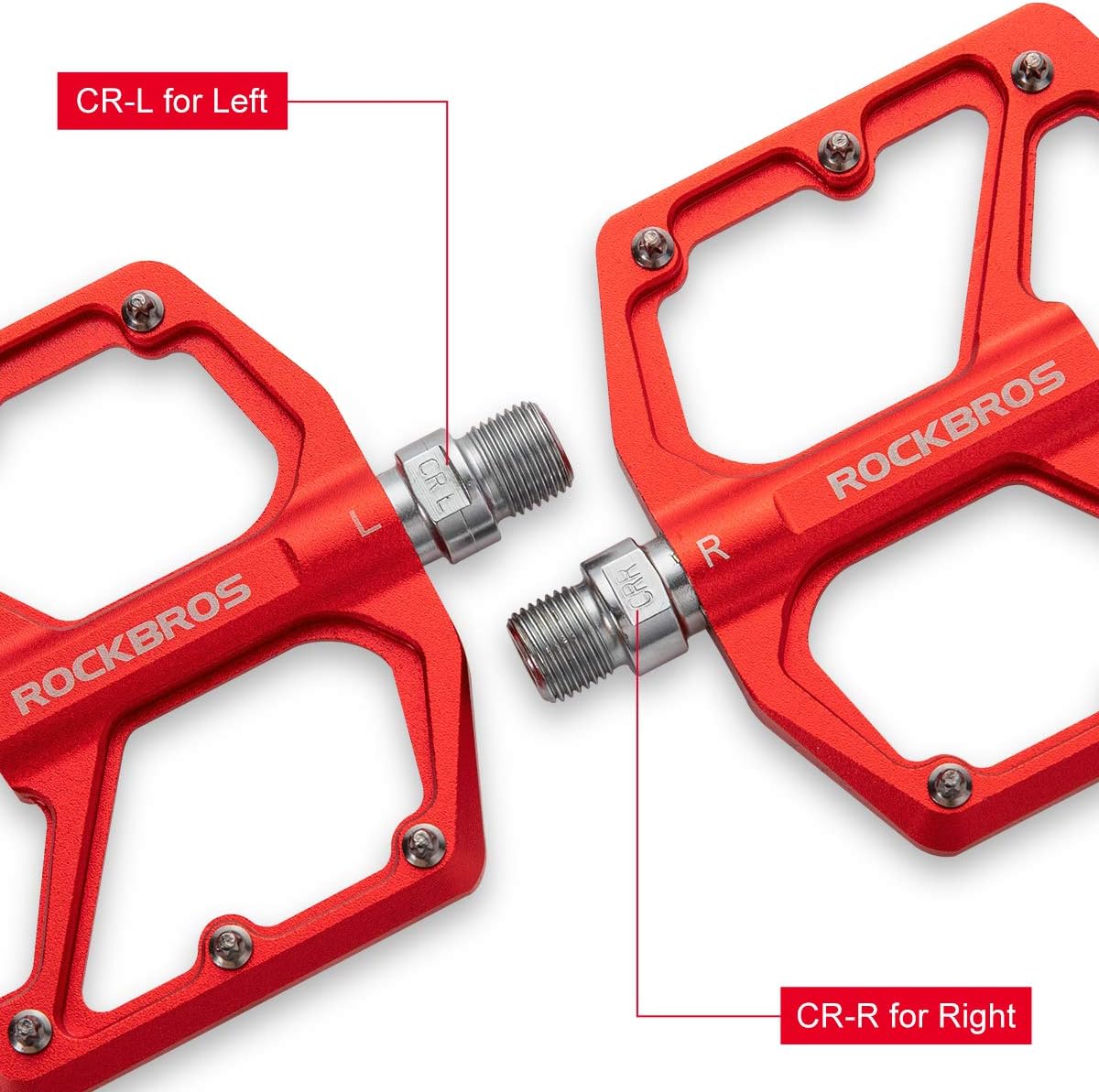ROCKBROS Bike Pedals Lightweight Aluminum Platform 9/16'' Sealed Bearing - ROCKBROS