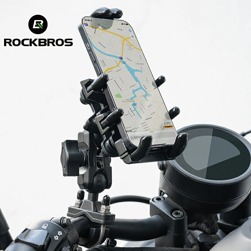 ROCKBROS Motorcycle ATV Adjustable Phone Holder with Vibration Dampener for 4.7-7.1" Phones