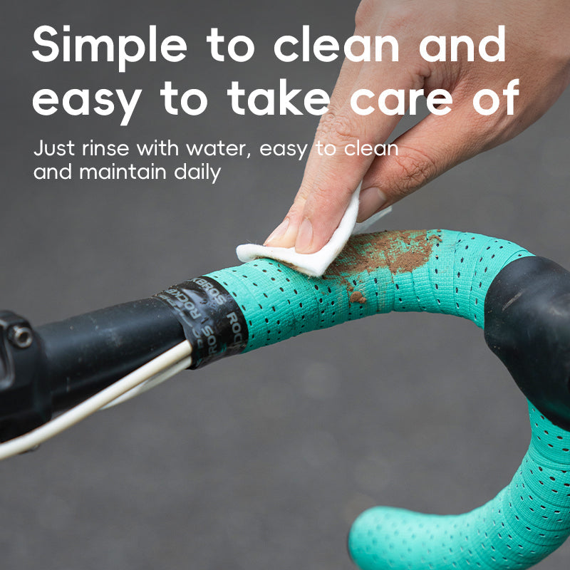 ROCKBROS Silicone PU Bicycle Handlebar Tape Soft Breathable Road Bike Tape Shock-absorption Anti-Slip Gravel Bicycle Handlebar Wrap Drop Bar Belt