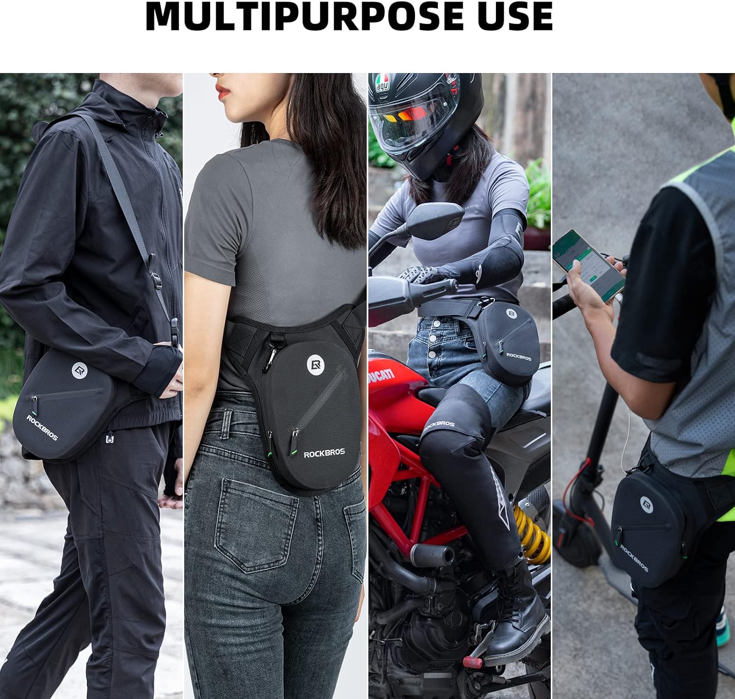 ROCKBROS Waterproof Motorcycle Drop Leg Bag Adjustable Durable 1L Capacity - ROCKBROS