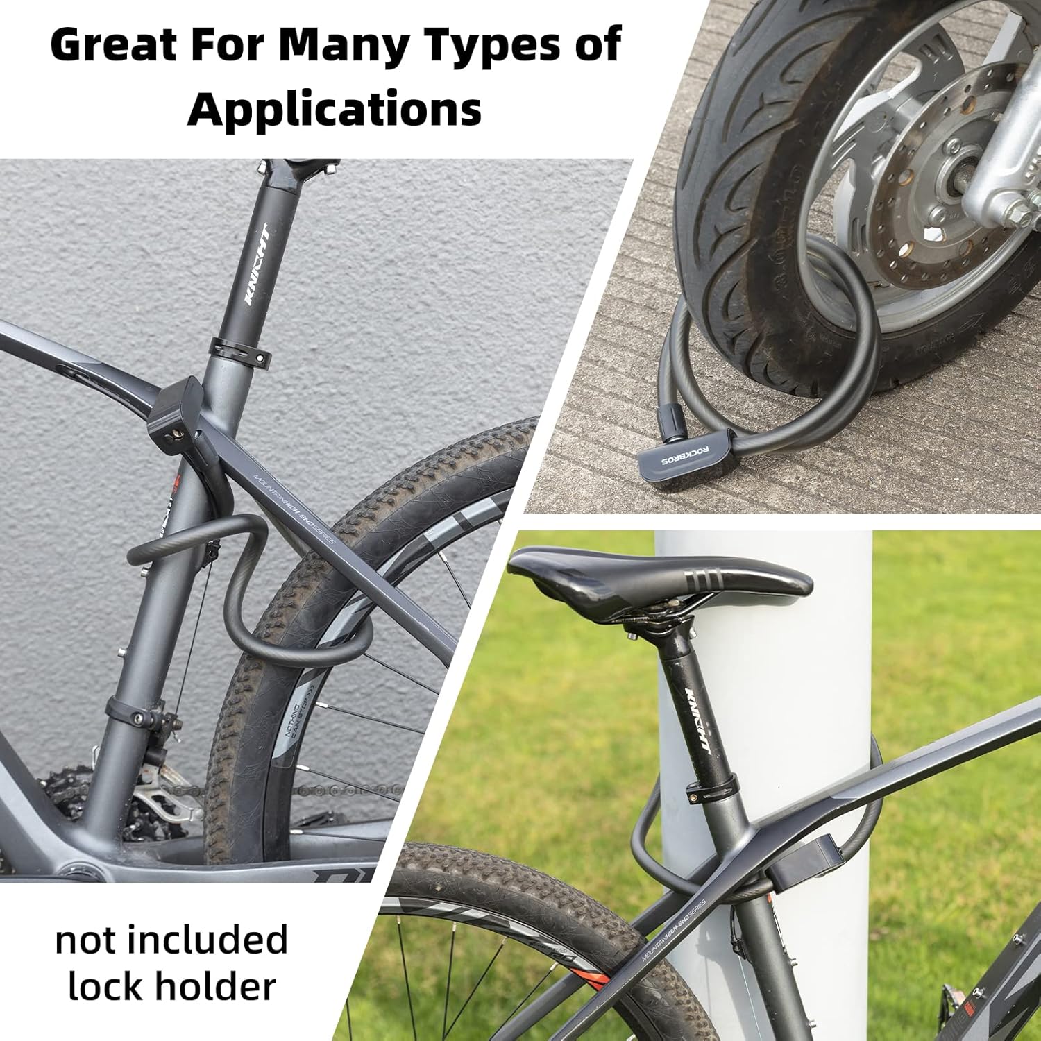 ROCKBROS 4ft Bike Cable Lock - Secure, Lightweight with Mounting Bracket - ROCKBROS