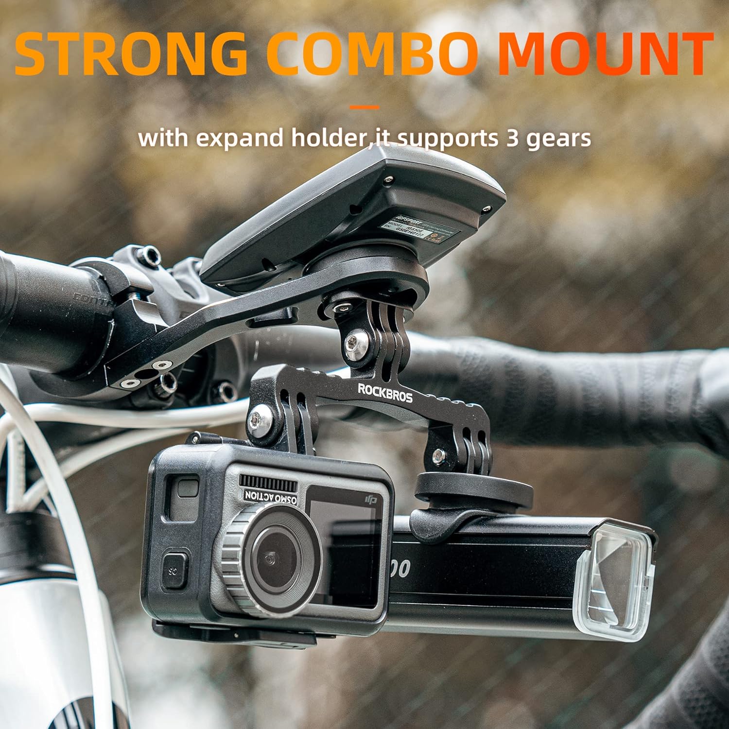 ROCKBROS Out Front Bike Mount Cycling Computer Mount Bike Handlebar 1.25''/ 31.8mm - ROCKBROS