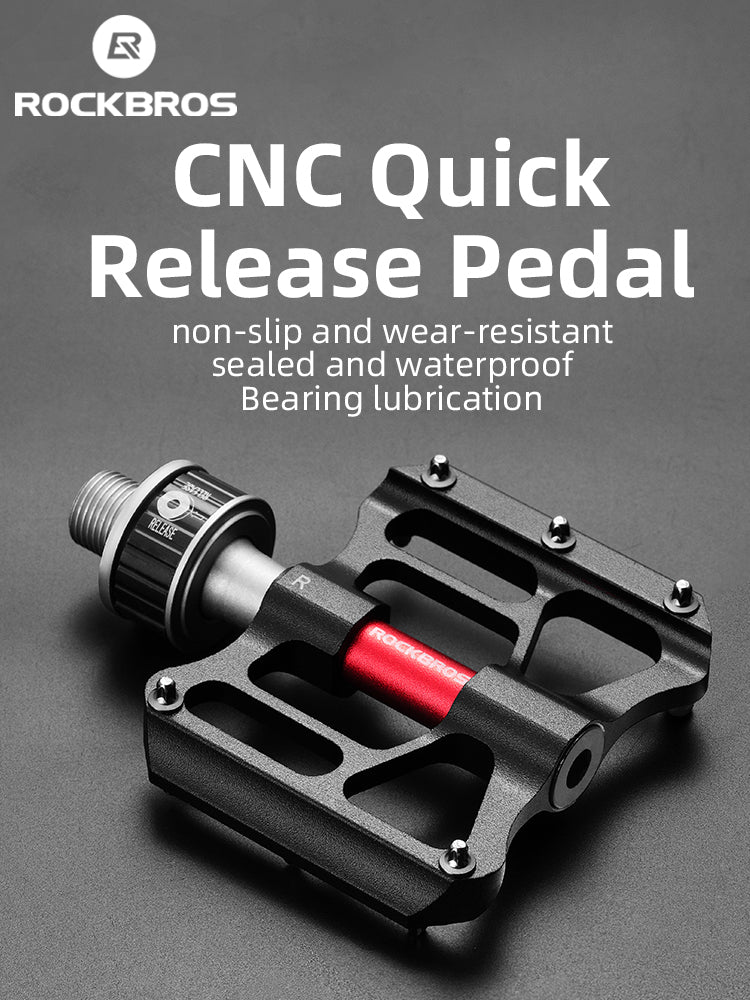 ROCKBROS CNC Aluminum Folding Bike Pedals, Quick Release, 9/16" Thread, Ultralight