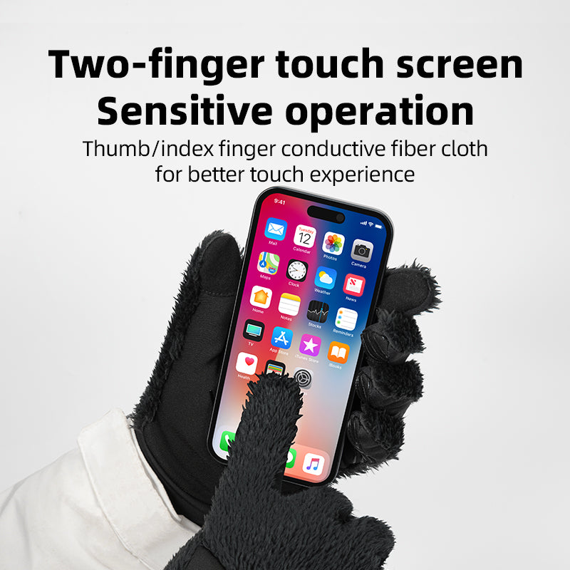 ROCKBROS Winter Touch Screen Plush Warm Gloves for Men Women