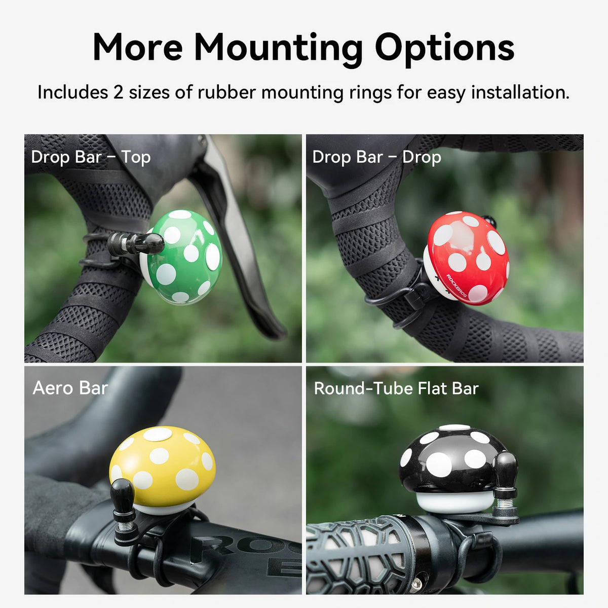 Mushroom Bicycle Bell, 80db Loud Cute Handlebar Bike Bell for Kids, Road & Mountain Bike