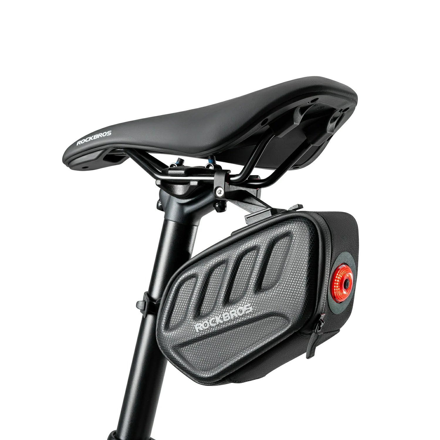 3D Hard Shell Bike Saddle Bag | Integrated Tail Light 3D Hard Shell Bike Saddle Bag | Integrated Tail Light