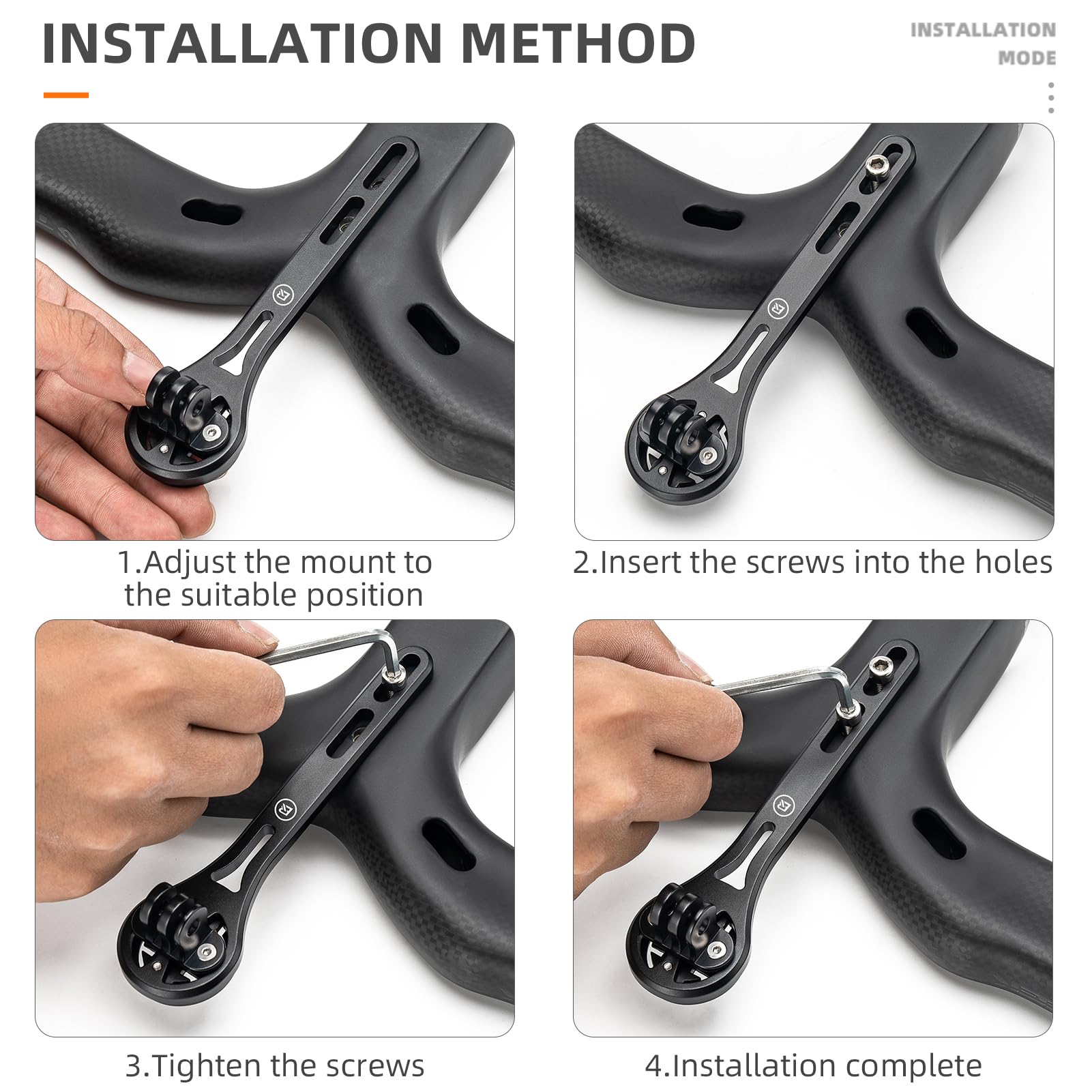 ROCKBROS Bike Aluminum Computer Mount compatible with Garmin, Wahoo, Bryton, and GoPro - ROCKBROS#color_Big Logo