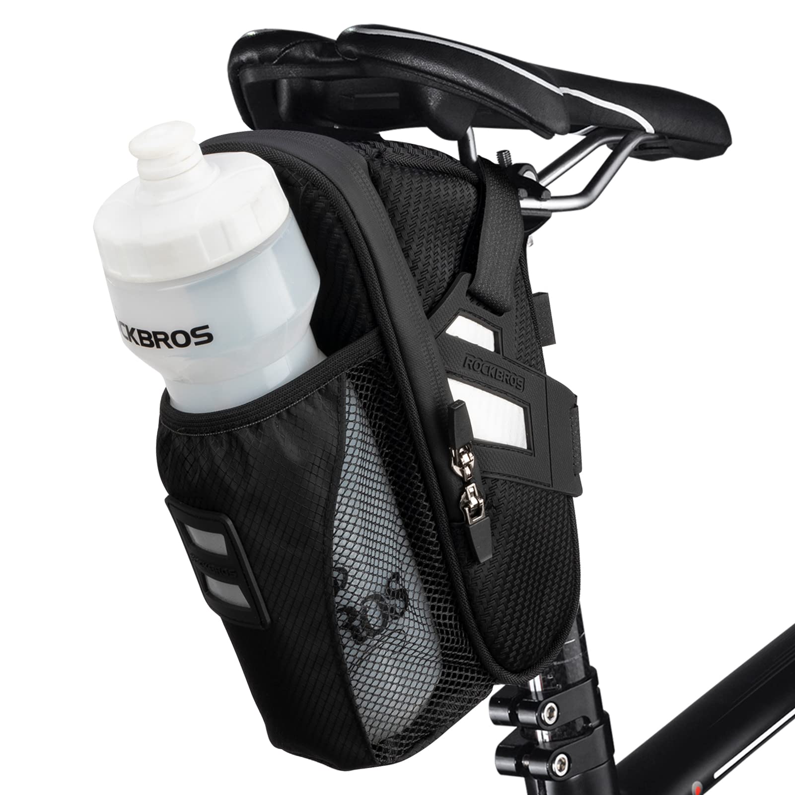 ROCKBROS Bike Saddle Bags with Water Bottle Pouch Waterproof Bike