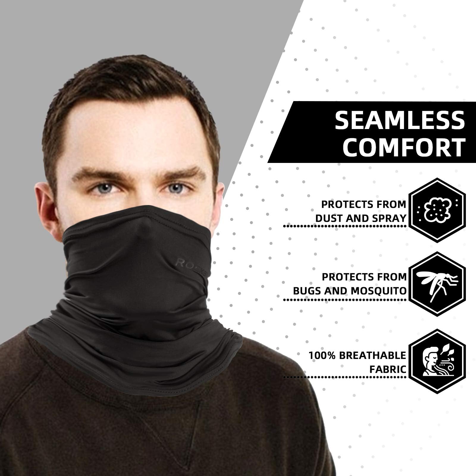 ROCKBROS Cooling Neck Gaiter Bandana Face Mask Summer Half Face Scarf for Cycling Fishing - ROCKBROS
