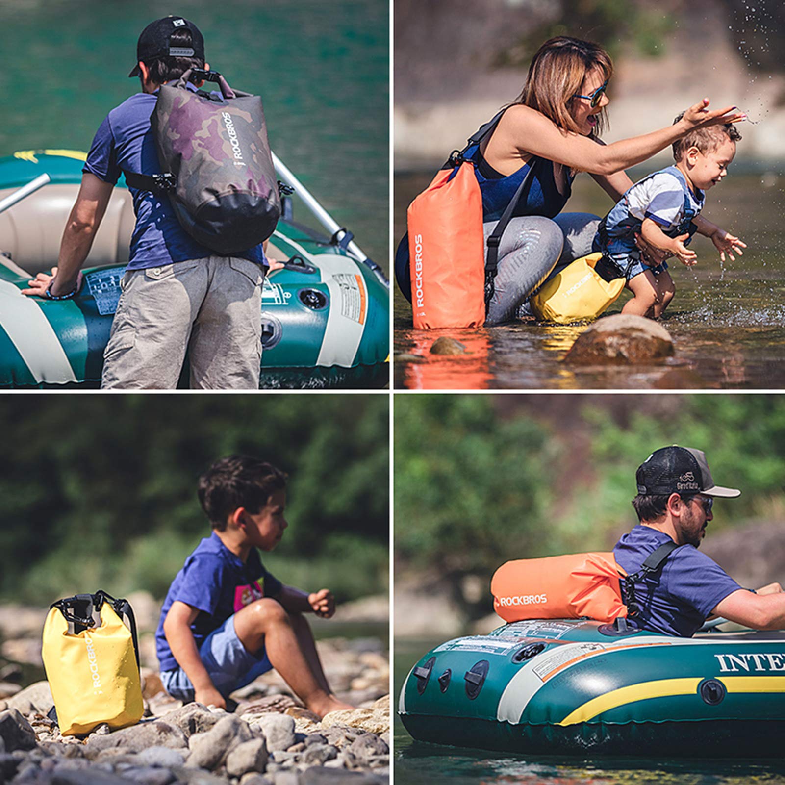ROCKBROS Waterproof Dry Bag Heavy Durable Beach Backpack 2L 5L 10L 20L 30L Floating Dry Sack - ROCKBROS