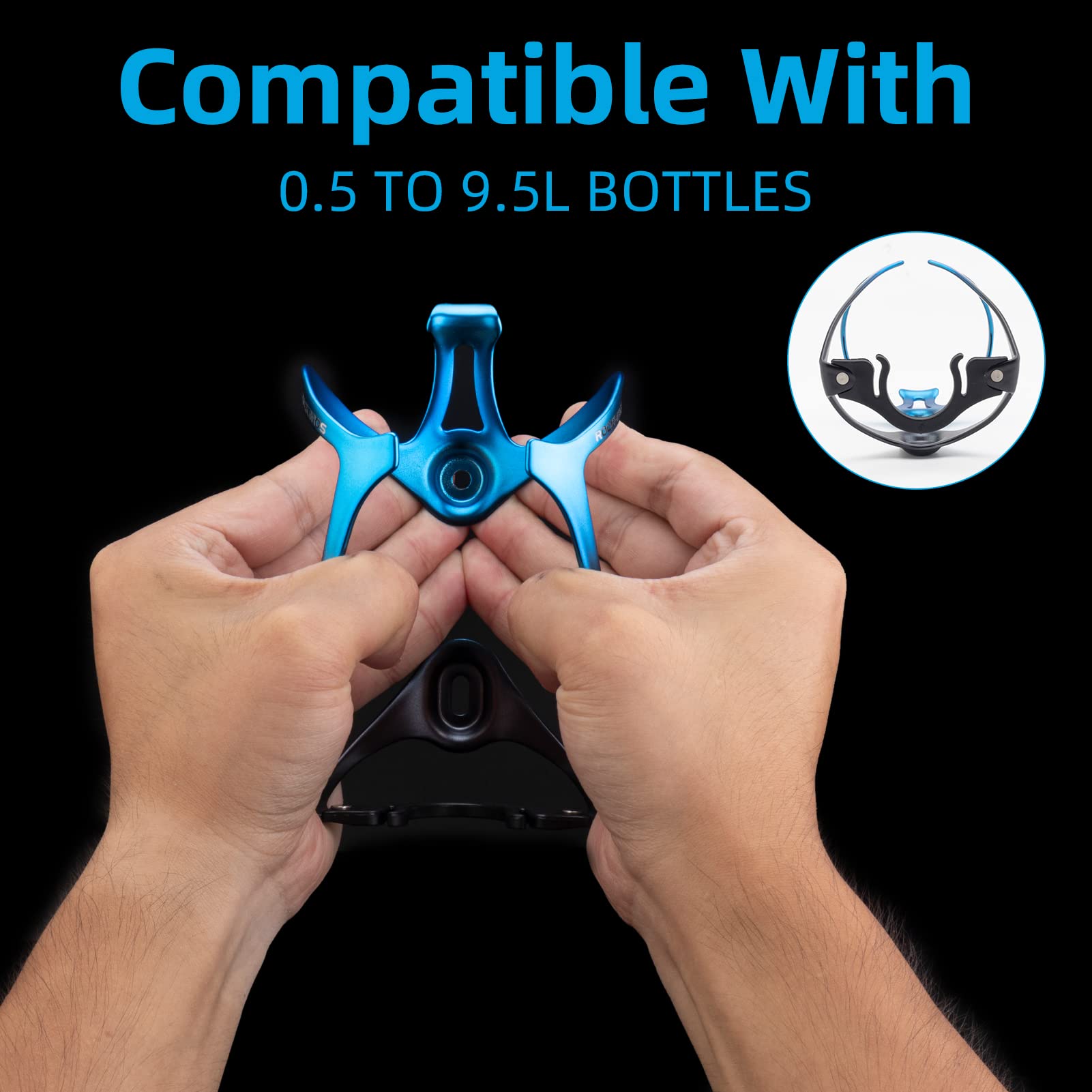 ROCKBROS Lightweight Aluminum Bike Water Bottle Cage Secure Adjustable Holder for Cycling