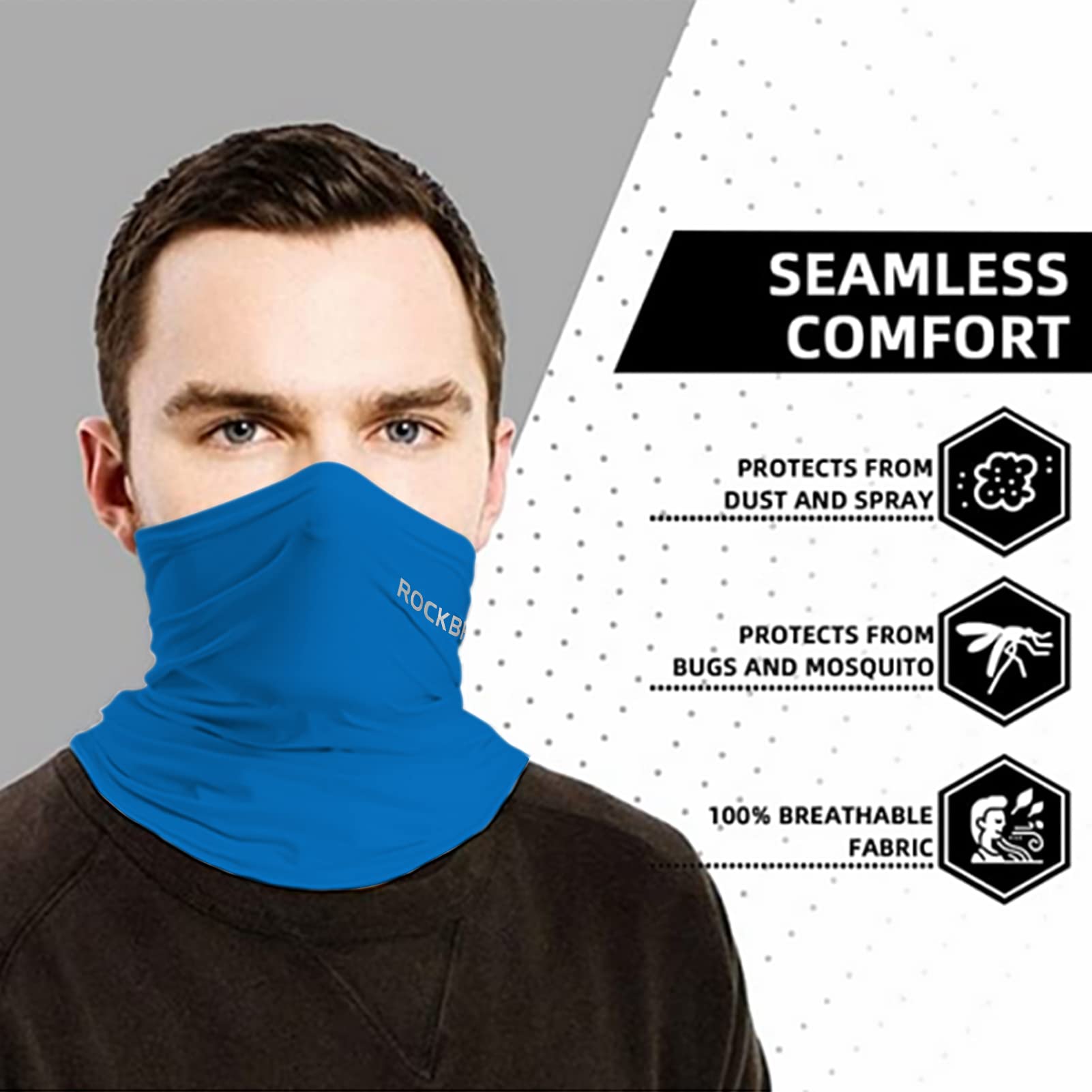 ROCKBROS Cooling Neck Gaiter Bandana Face Mask Summer Half Face Scarf for Cycling Fishing - ROCKBROS