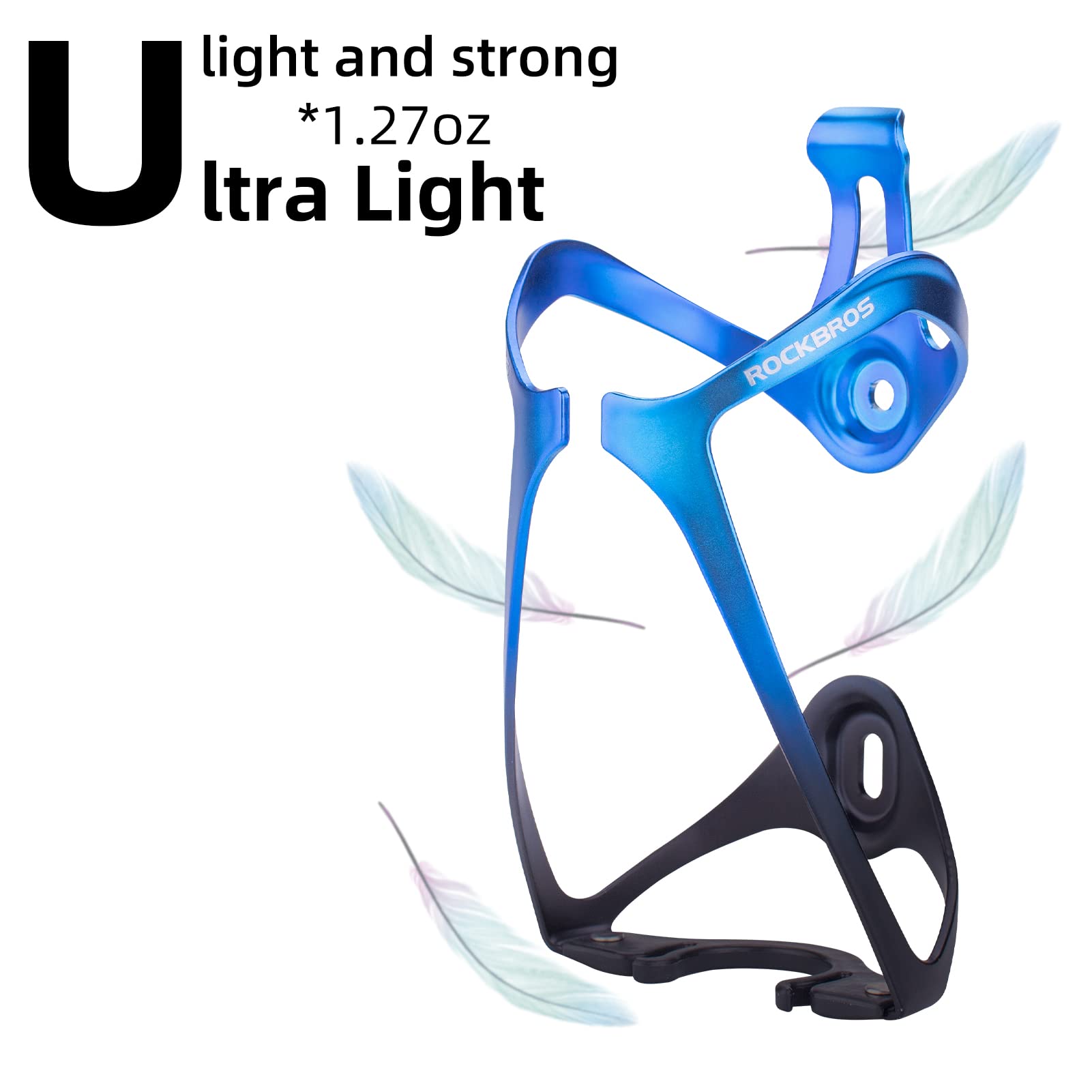 ROCKBROS Lightweight Aluminum Bike Water Bottle Cage Secure Adjustable Holder for Cycling