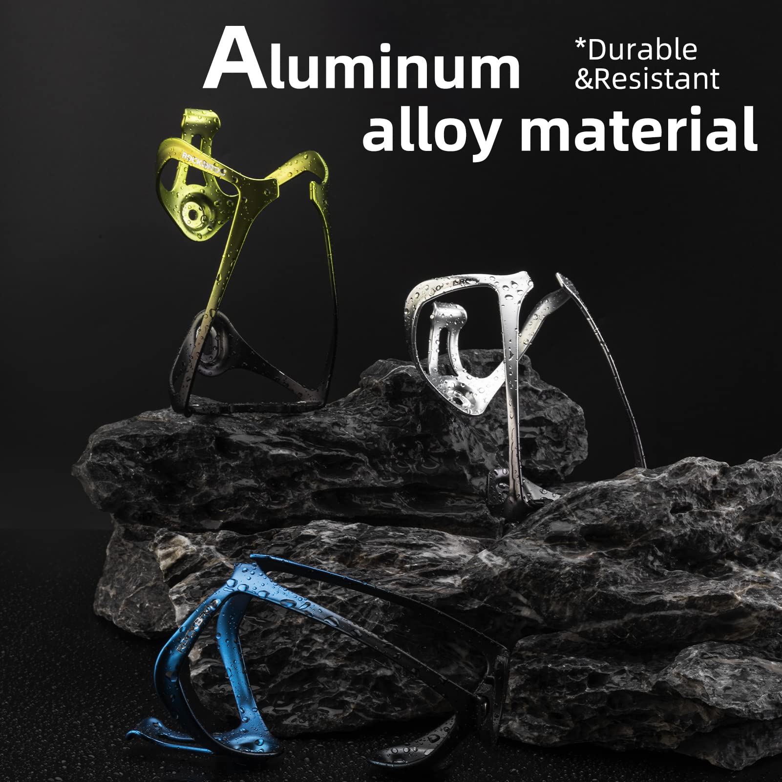 ROCKBROS Lightweight Aluminum Bike Water Bottle Cage Secure Adjustable Holder for Cycling