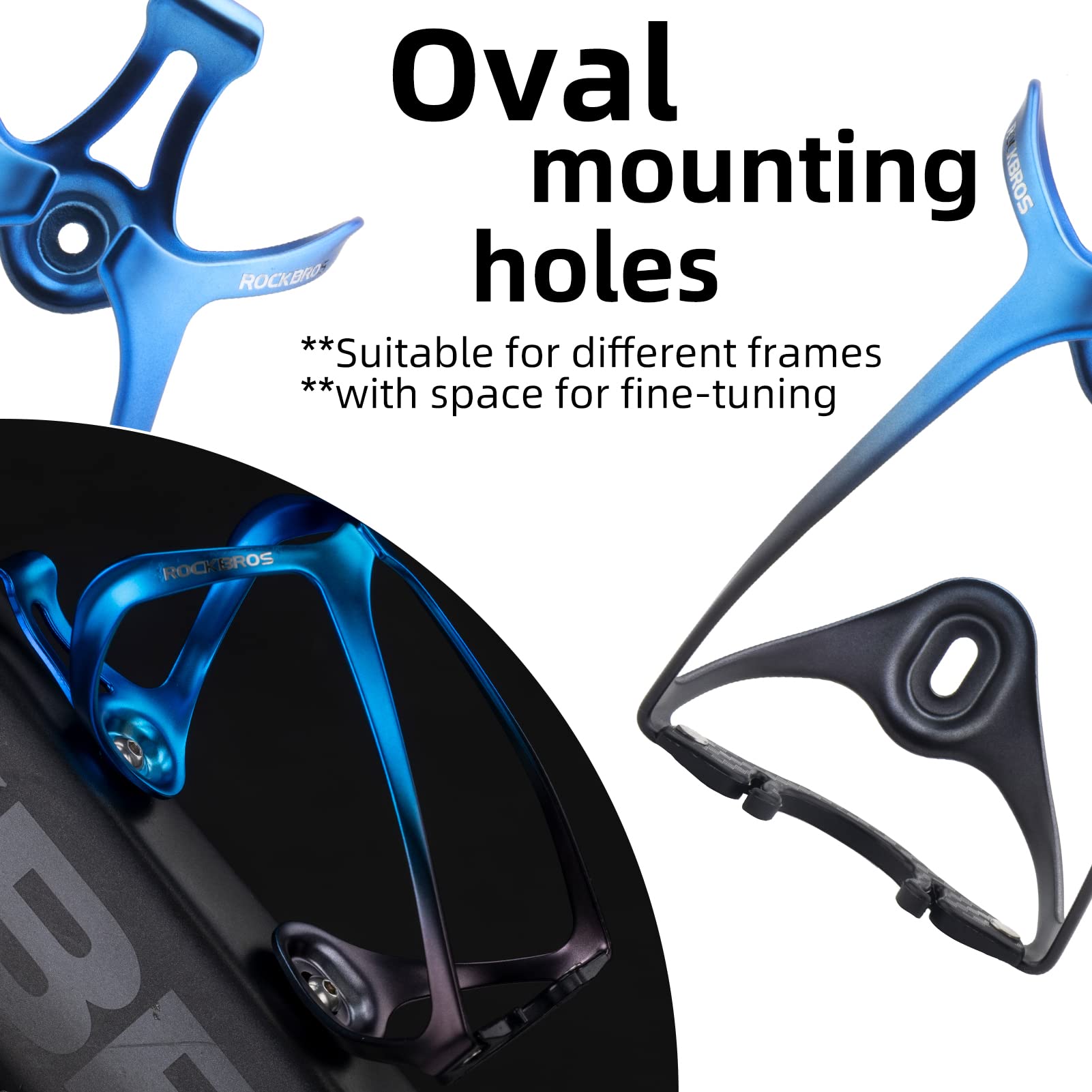 ROCKBROS Lightweight Aluminum Bike Water Bottle Cage Secure Adjustable Holder for Cycling