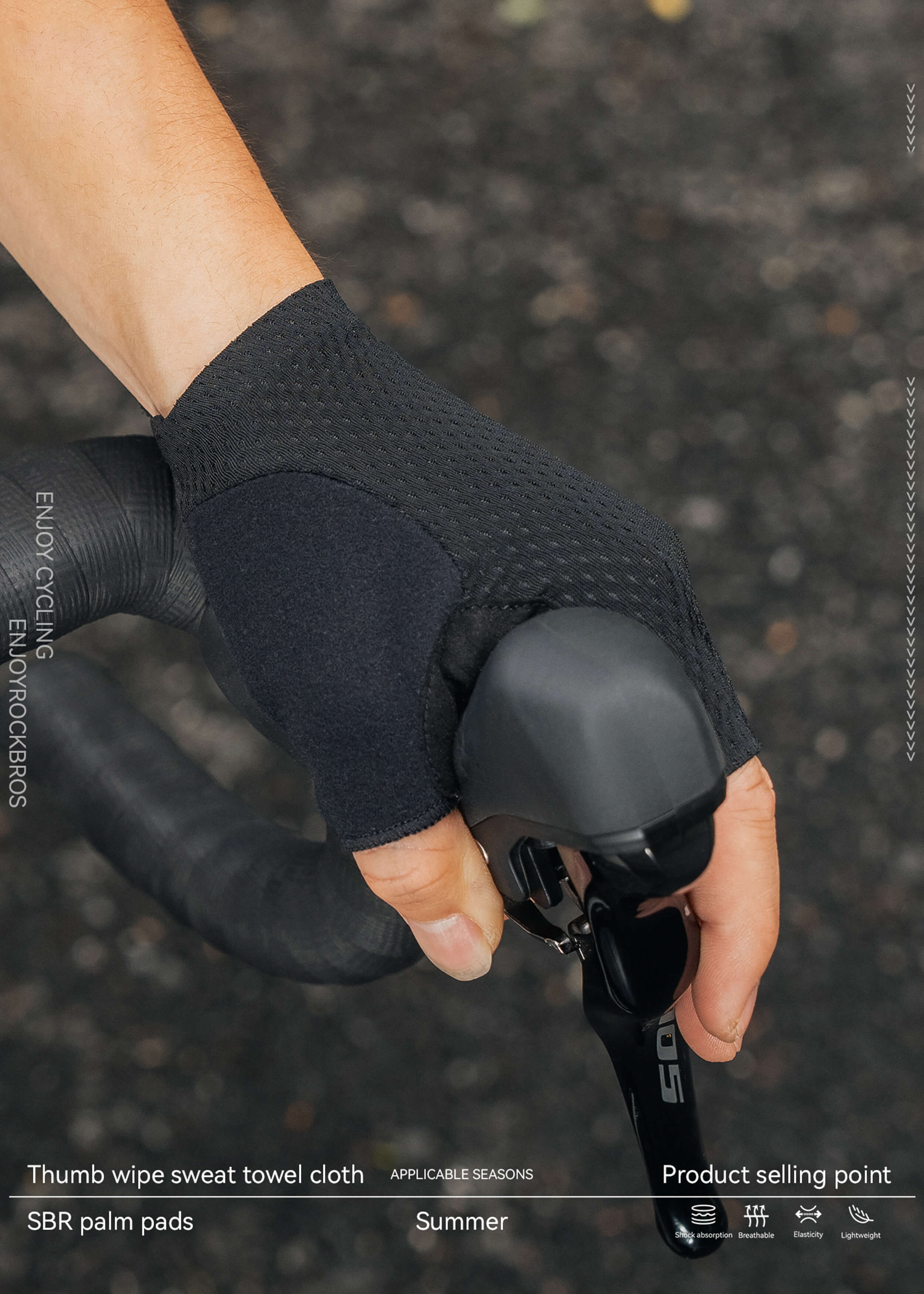 Breathable Anti-Slip Half Finger Cycling Gloves | ROAD TO SKY