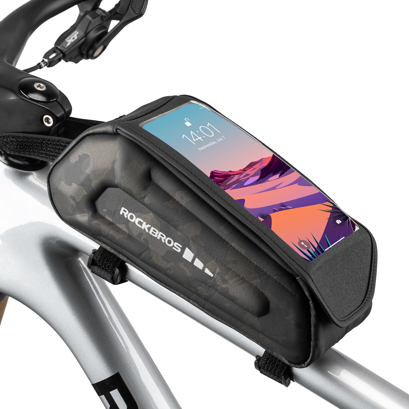 ROCKBROS Bike Bag Under 6.8” Bicycle Accessories Pouch, EVA Waterproof, Camo ROCKBROS Bike Bag Under 6.8” Bicycle Accessories Pouch, EVA Waterproof, Camo