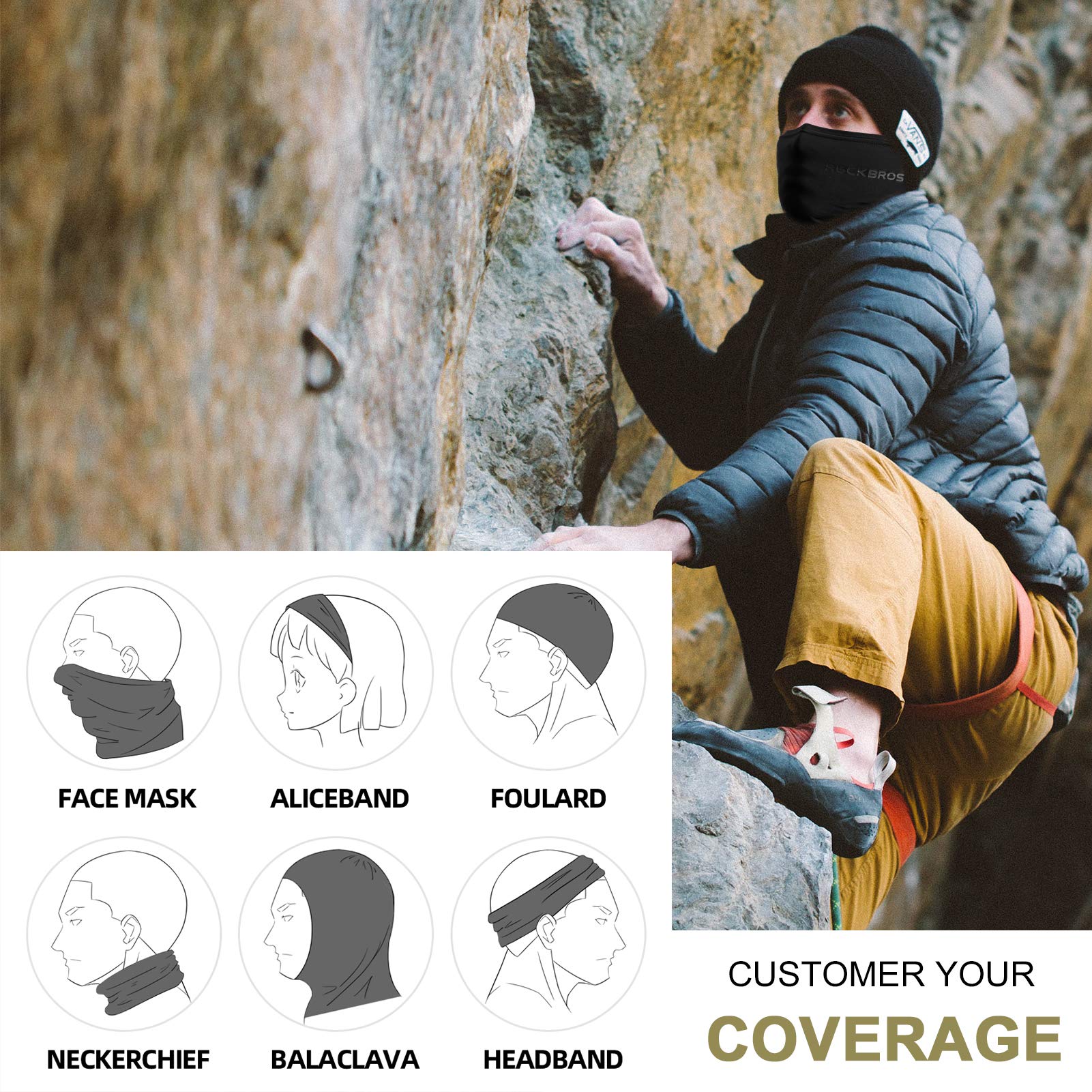 ROCKBROS Cooling Neck Gaiter Bandana Face Mask Summer Half Face Scarf for Cycling Fishing - ROCKBROS