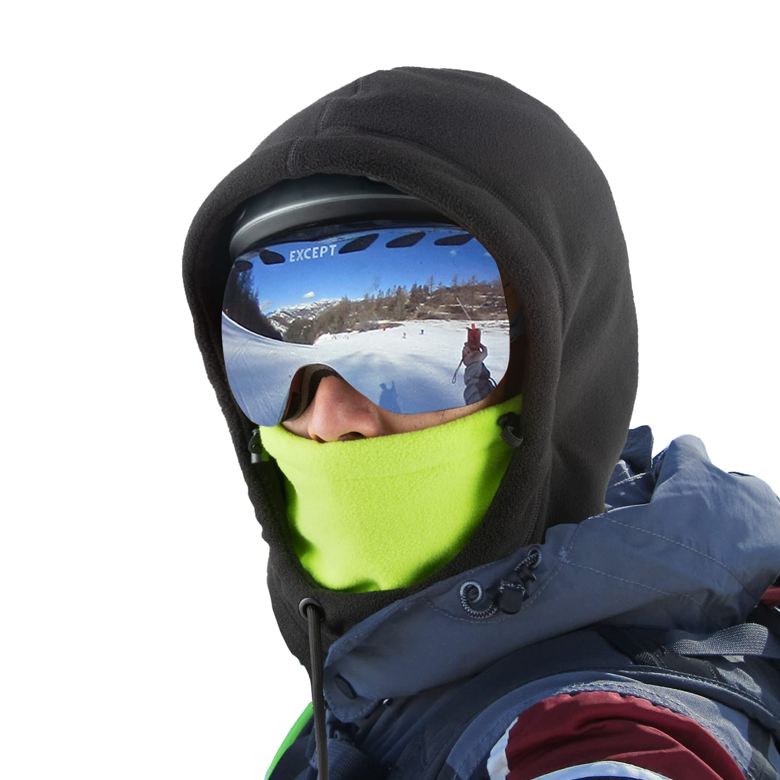 balaclava for snowboarding with helmet ROCKBROS Wind Resistant Ski Mask Balaclava Winter Fleece Hood Warm Face Cover Hat Scarf