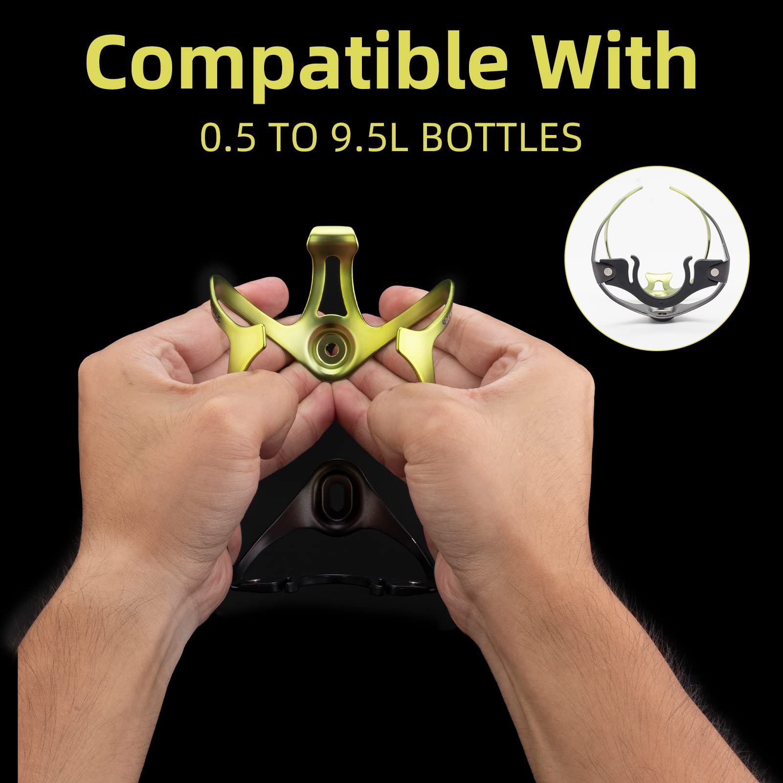 ROCKBROS Lightweight Aluminum Bike Water Bottle Cage Secure Adjustable Holder for Cycling