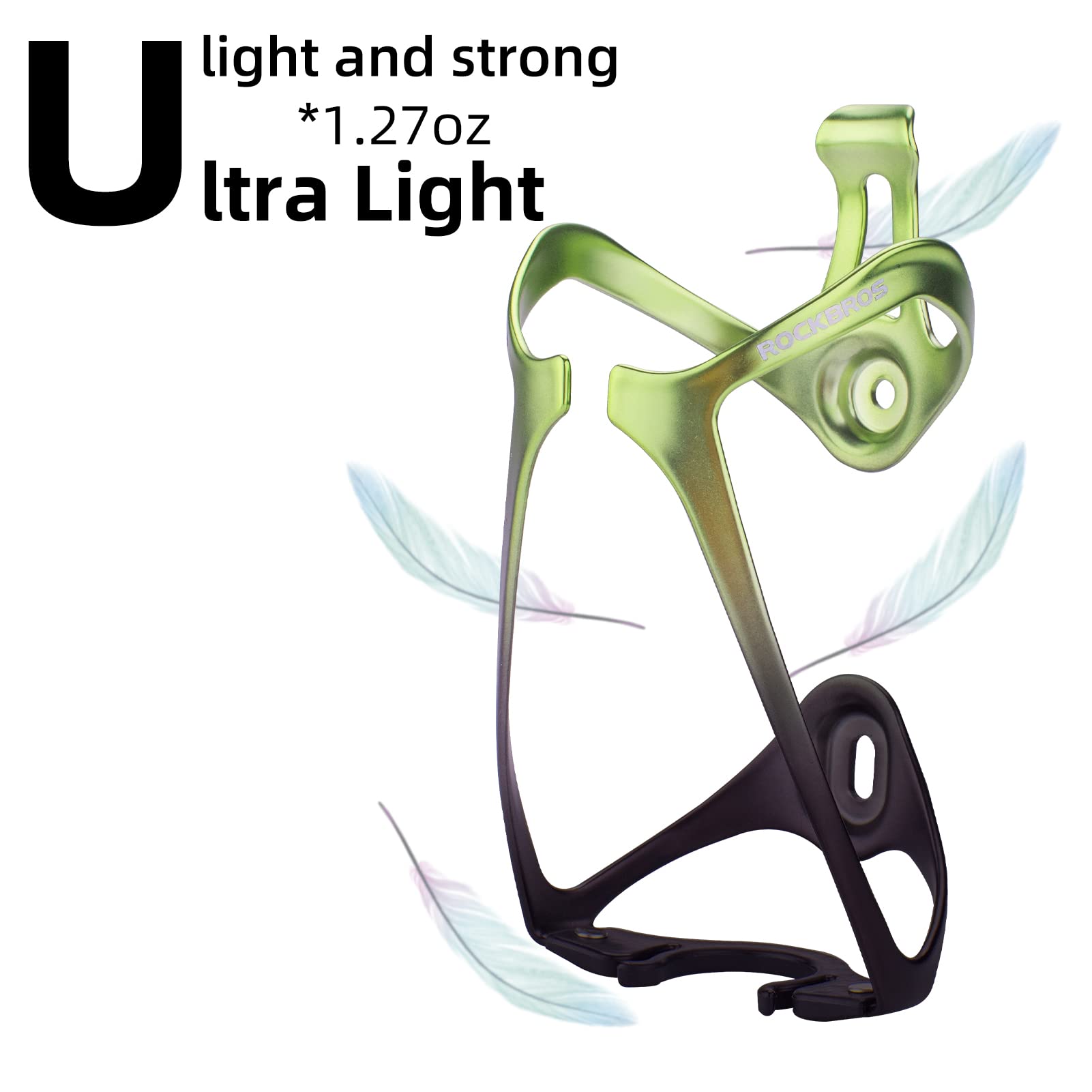 ROCKBROS Lightweight Aluminum Bike Water Bottle Cage Secure Adjustable Holder for Cycling