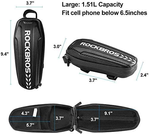 ROCKBROS Top Tube Bike Bag Bike Front Frame Bag EVA Bicycle Bag Below 6.2"/6.5"