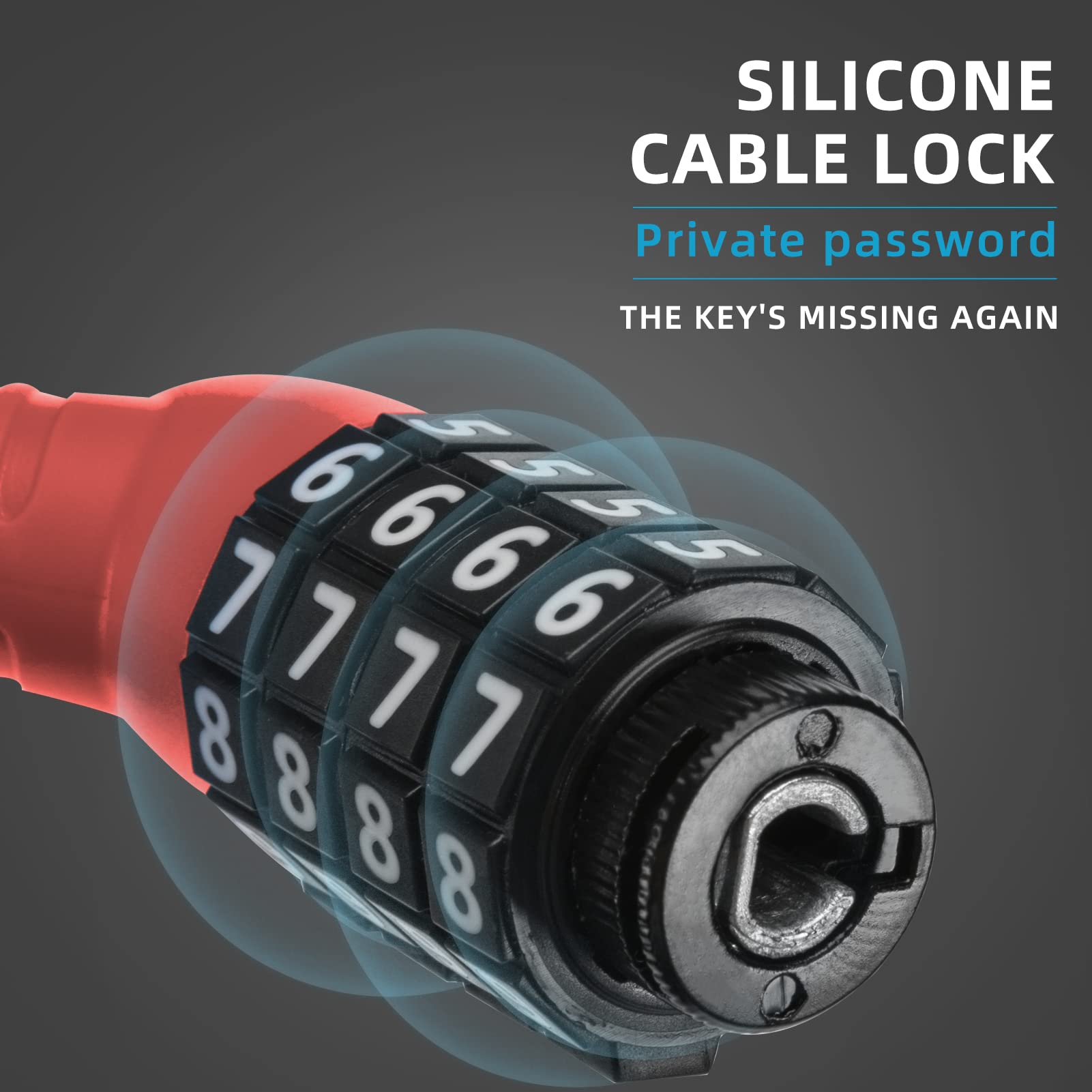 ROCKBROS Lightweight Bike Lock Cable 12MM Anti-Theft Combination Lock