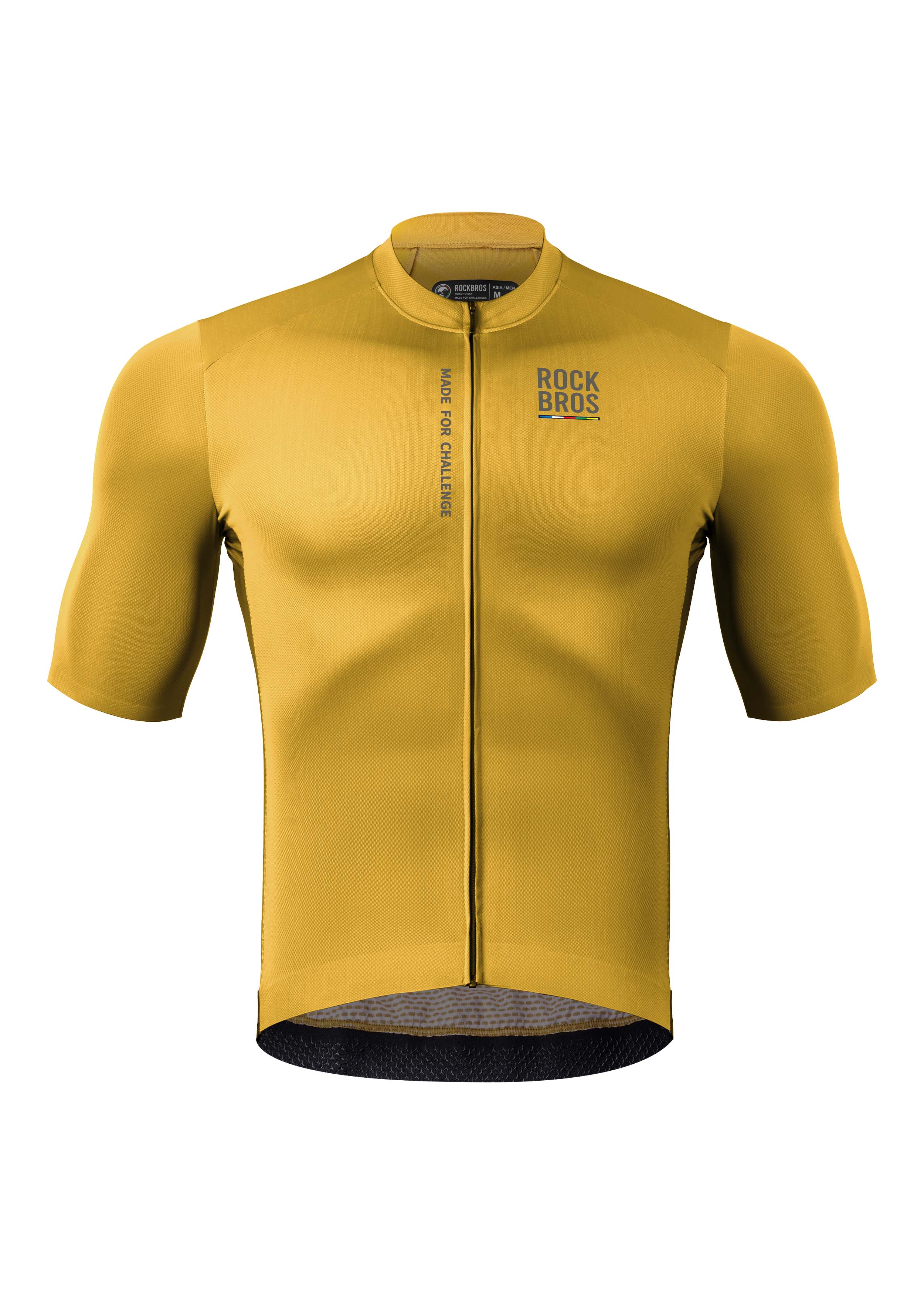 ROAD TO SKY Men's Cycling Short-Sleeved Jersey ¢ò Yellow-Brown