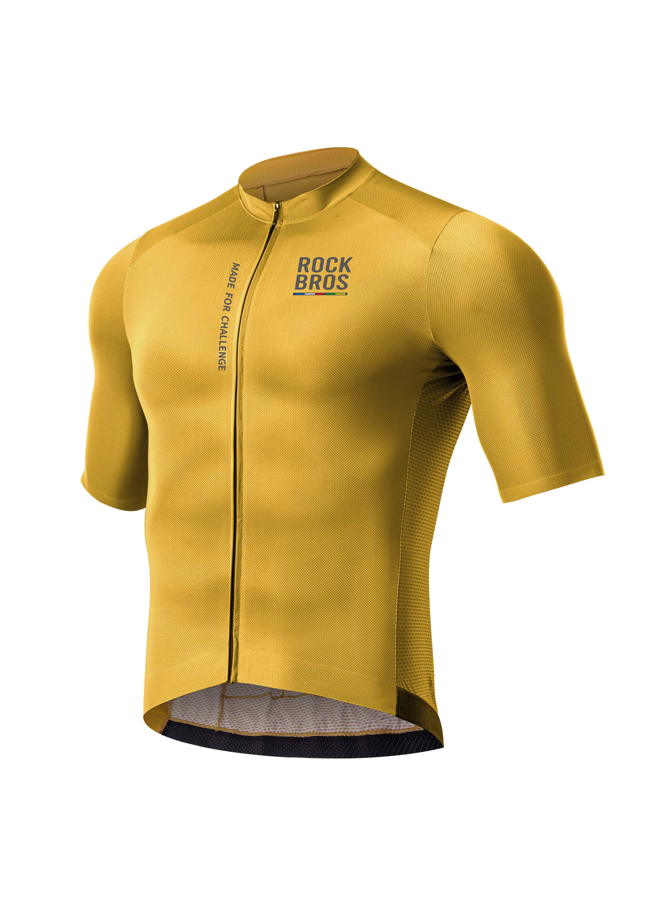 ROAD TO SKY Men's Cycling Short-Sleeved Jersey ¢ò Yellow-Brown