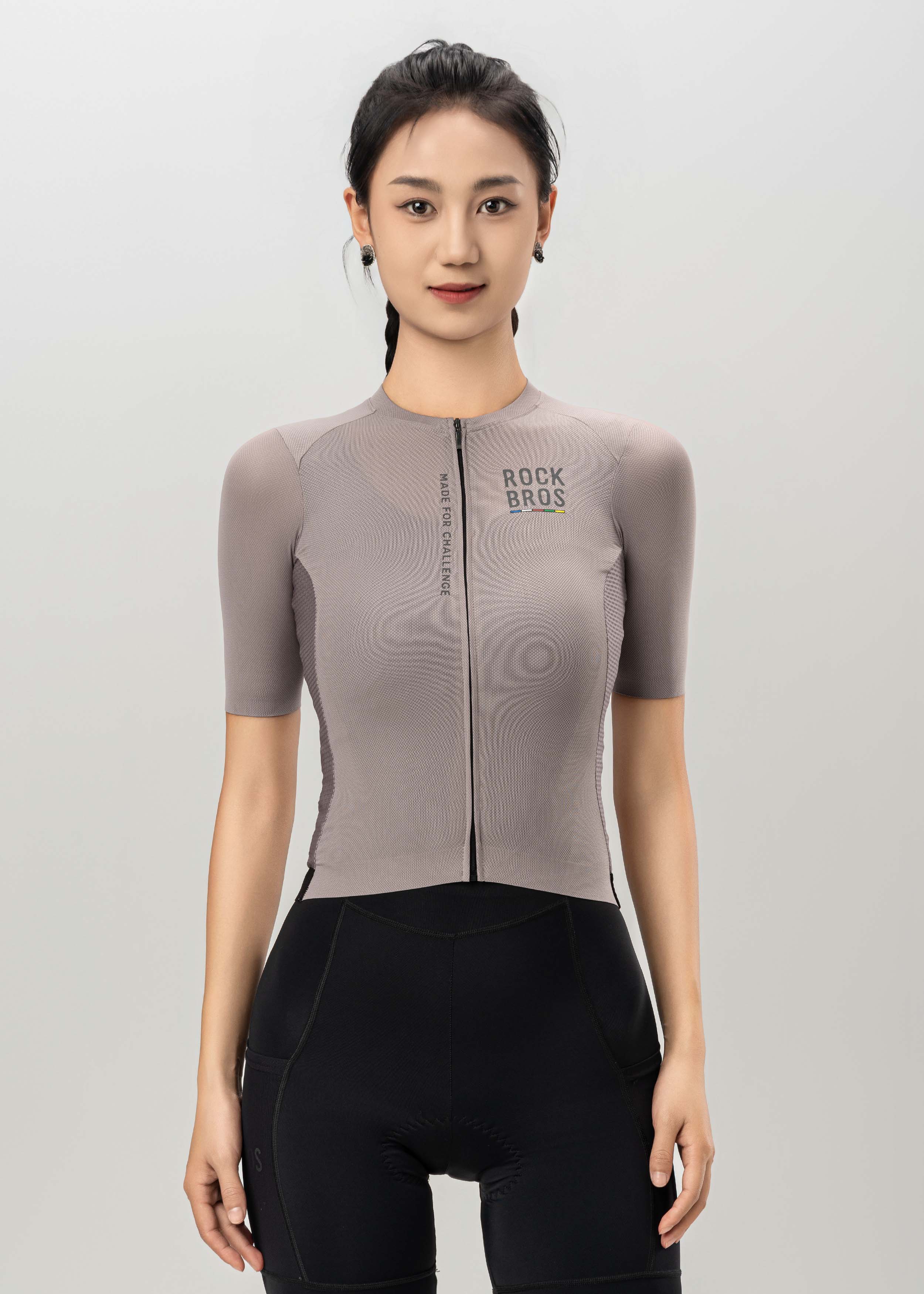 ROAD TO SKY Women's Cycling Short-Sleeved Jersey ¢ò Grey