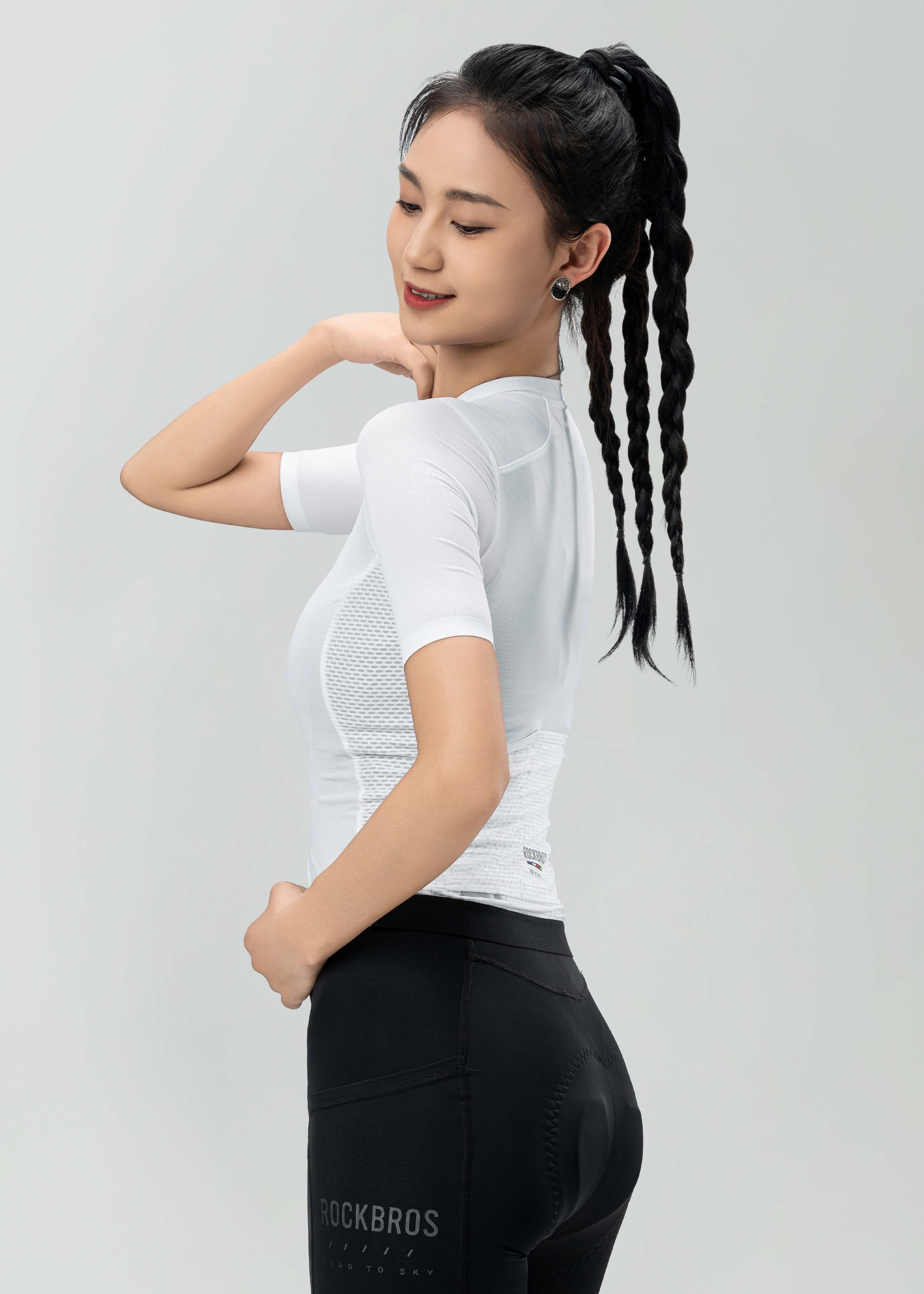 ROAD TO SKY Women's Cycling Short-Sleeved Jersey ¢ò White