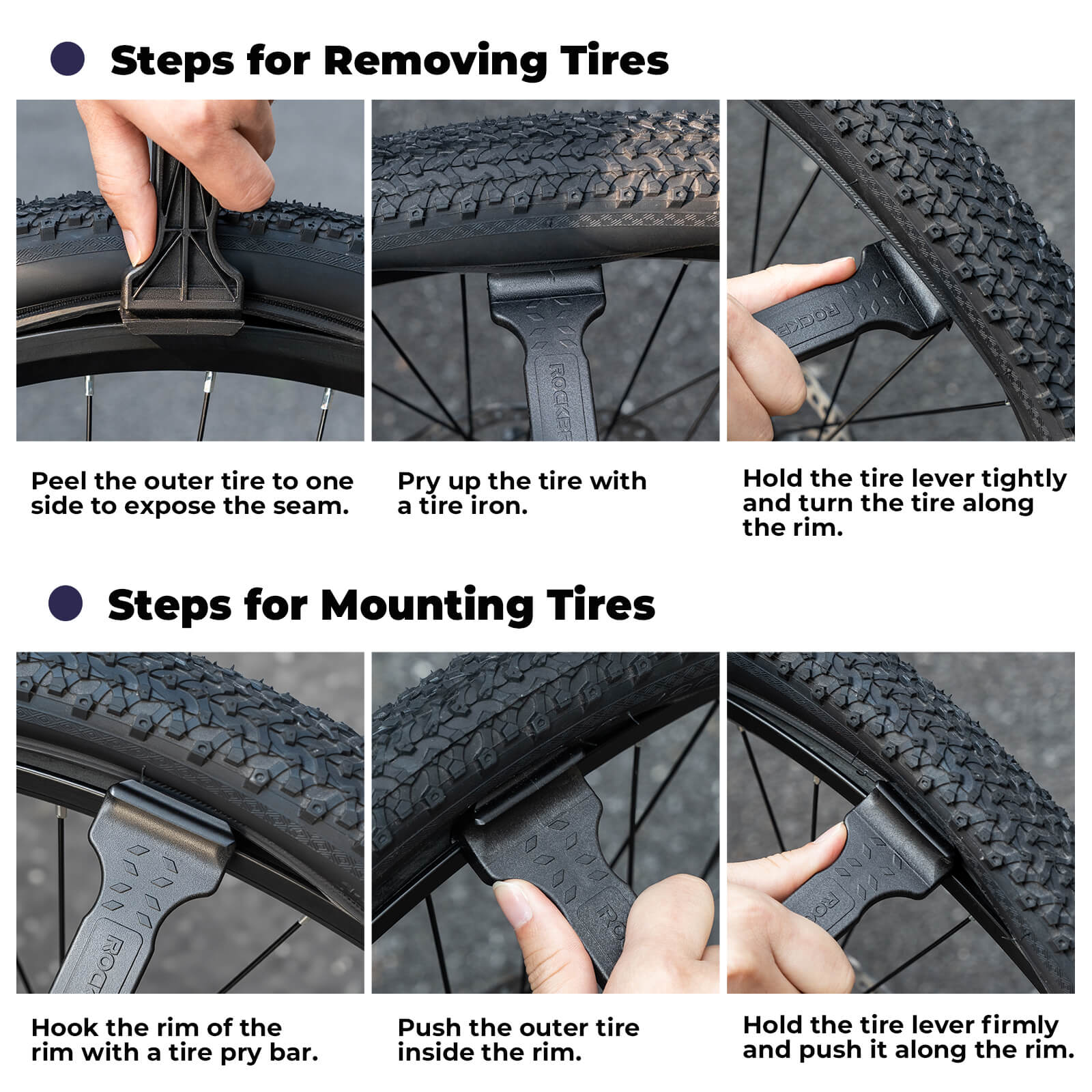 ROCKBROS Bicycle Tire Levers – Lightweight Yet Unbreakable, Effortless Tire Changes!