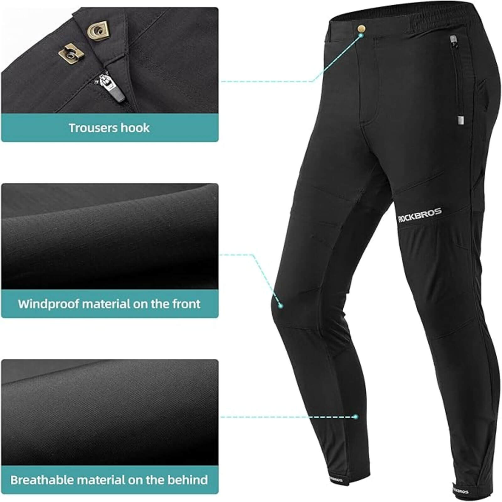 ROCKBROS 2-in-1 Cycling Trousers with Quick-Dry Padding - Convertible & Breathable Bike Pants