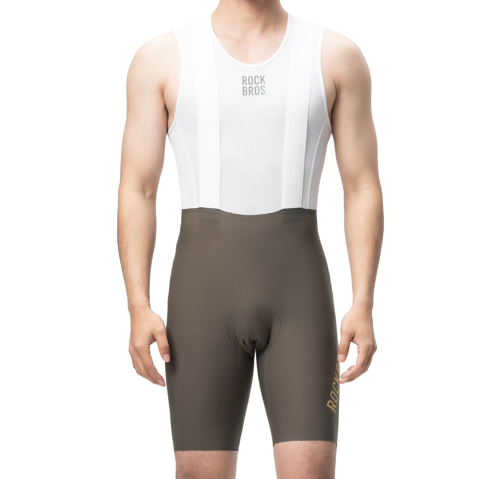 ROCKBROS DOLOMITI Pads Men’s Cycling Bib Shorts #Color_Brown