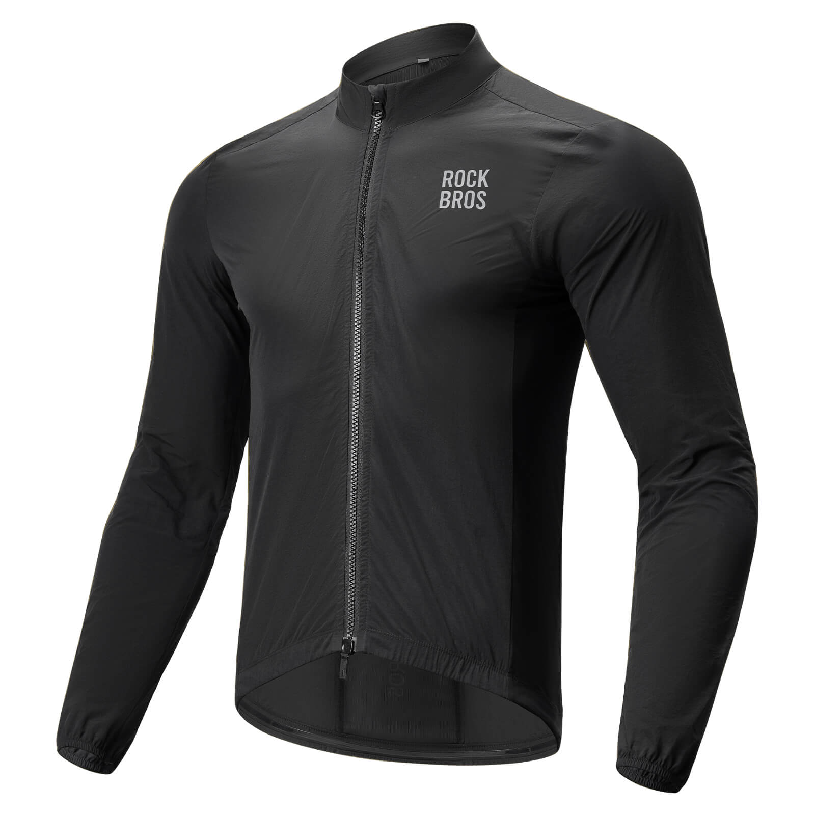 fahrradbekleidung windstopper ROCKBROS Long-Seeved Cycling Windbreaker Jacket Foldable, Black / M