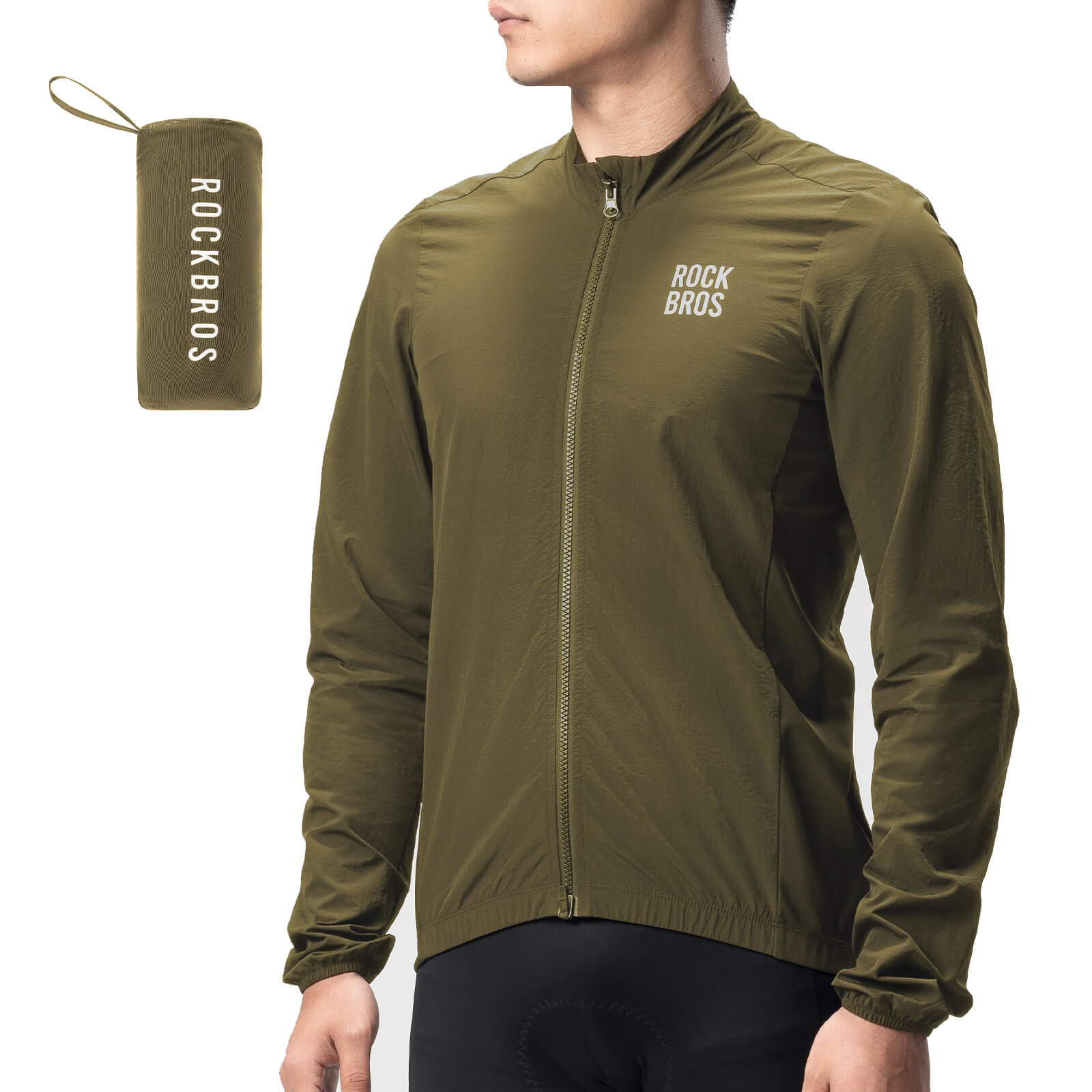 ROCKBROS Long-Sleeve Cycling Windbreaker Jacket – Ultimate Weather Protection! #Color_Brown