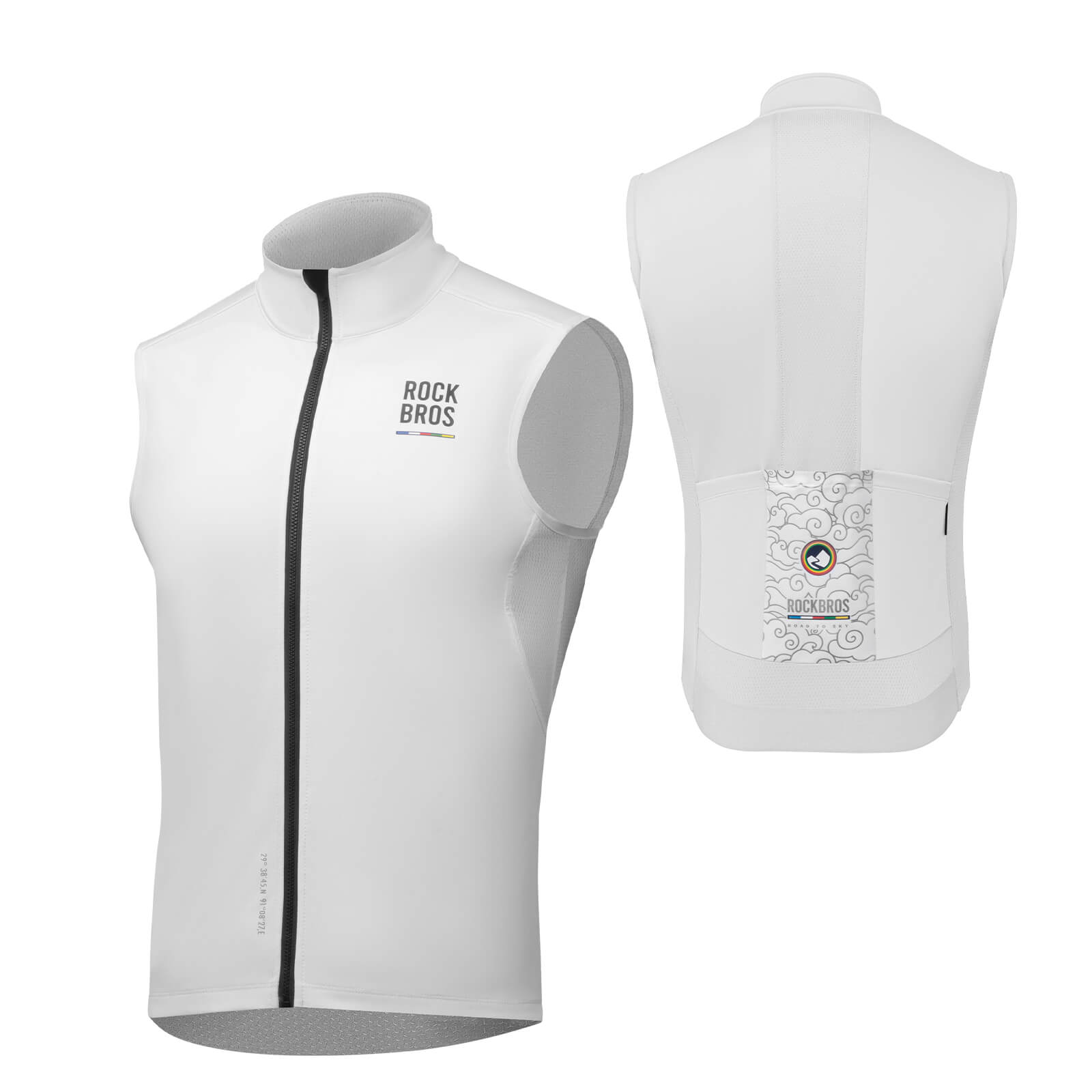 ROCKBROS Men¡¯s Cycling Vest, a windproof and lightweight gilet with UV protection, designed for spring and autumn cycling.