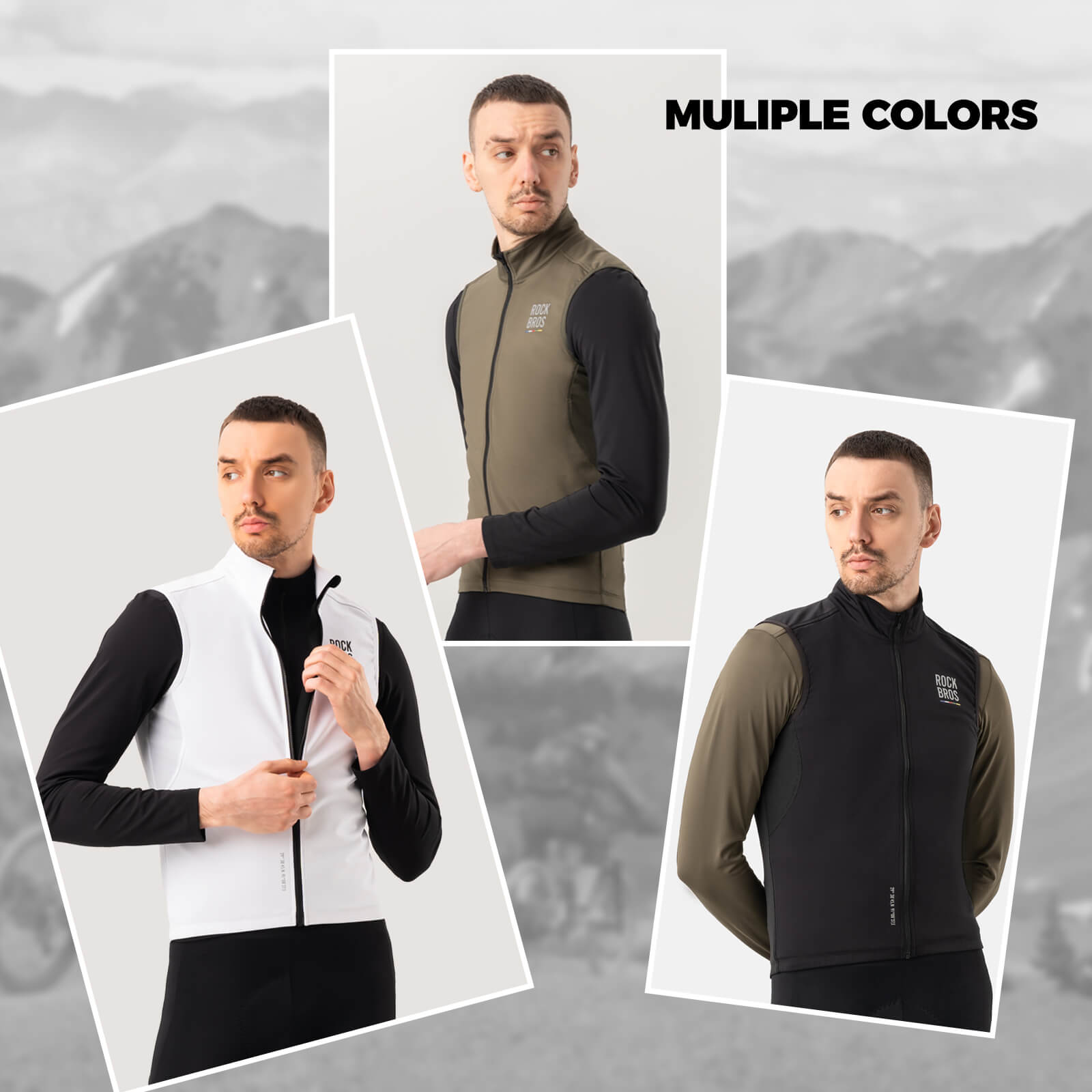ROCKBROS Men¡¯s Cycling Vest, a windproof and lightweight gilet with UV protection, designed for spring and autumn cycling.