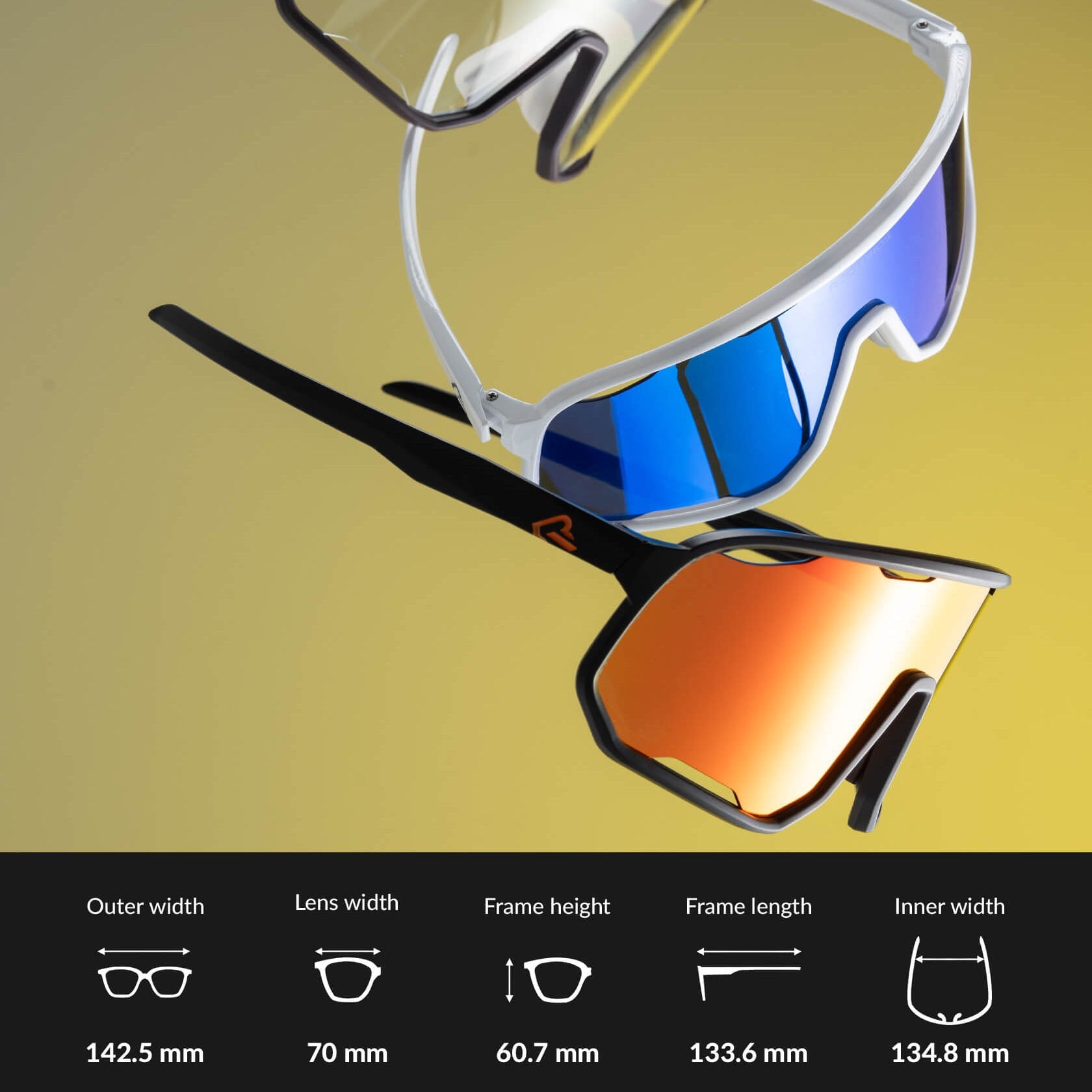 ROCKBROS polarized sunglasses, UV400 protection, transparent cycling glasses, windproof, TR90 frame, perfect for cycling and outdoor sports.