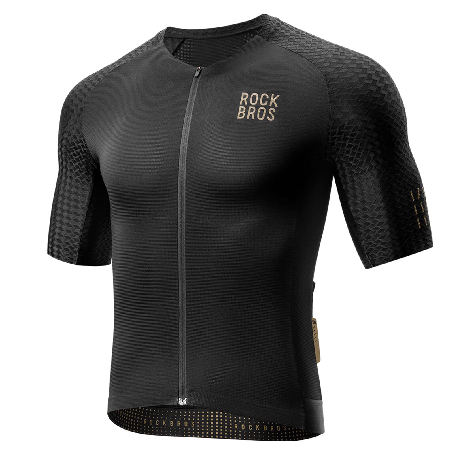 ROCKBROS Men’s Cycling Jersey – Diamond Pattern | Ride Hard, Stay Stylish! #Color_Black