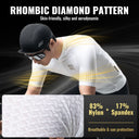 ROCKBROS Men’s Cycling Jersey – Diamond Pattern | Ride Hard, Stay Stylish! #Color_White
