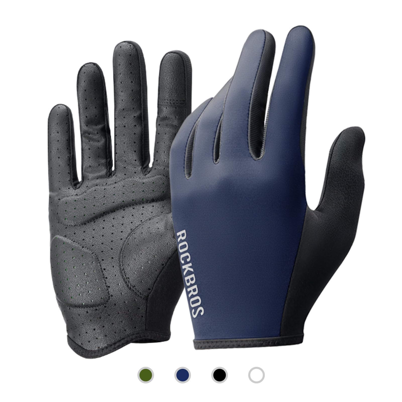 ROCKBROS Road-to-Sky Spring Summer Cycling Gloves Full Finger Touch Screen, Navy Blue / EU M / Asian L ROCKBROS Road-to-Sky Spring Summer Cycling Gloves Full Finger Touch Screen, Navy Blue / EU M / Asian L