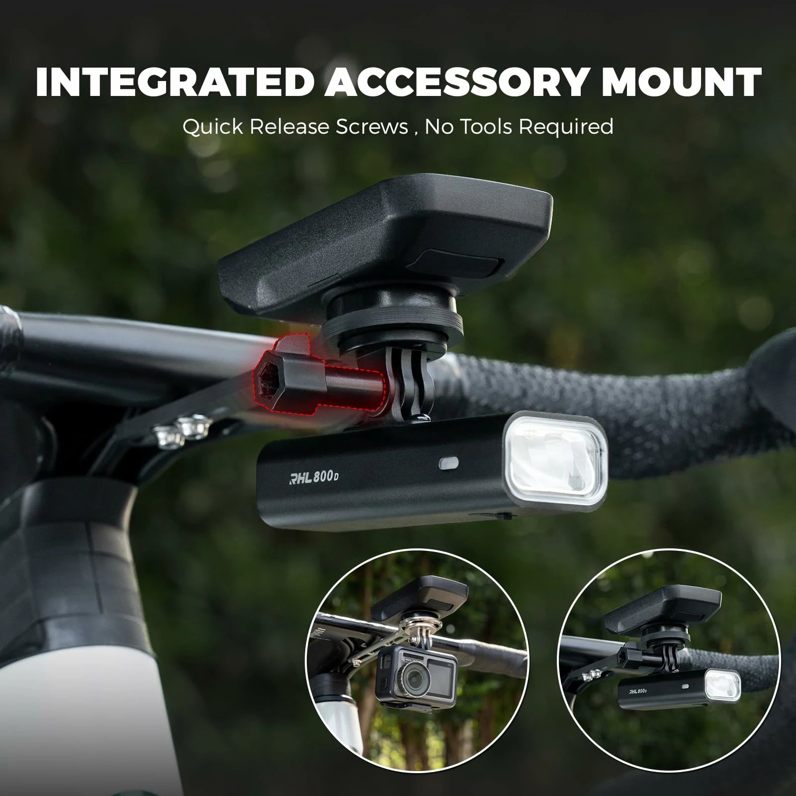 ROCKBROS Bike Aluminum Computer Mount compatible with Garmin, Wahoo, Bryton, and GoPro - ROCKBROs#color_Pink