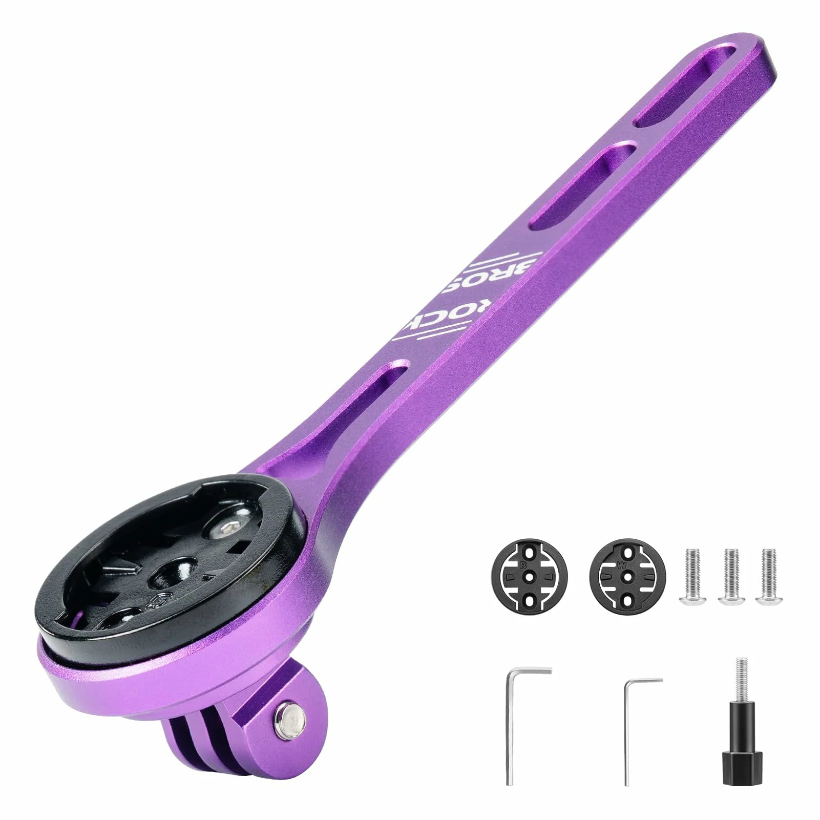 ROCKBROS Bike Aluminum Computer Mount compatible with Garmin, Wahoo, Bryton, and GoPro - ROCKBROS#color_Purple