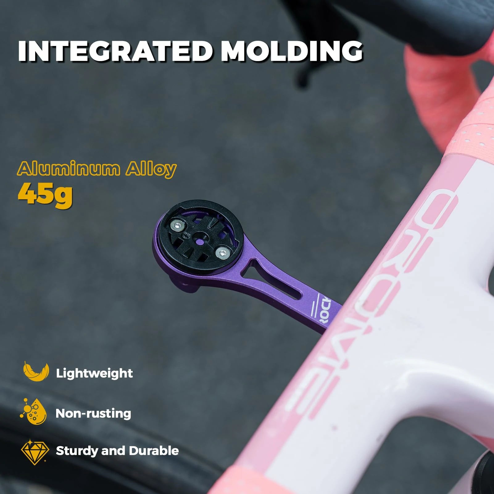 ROCKBROS Bike Aluminum Computer Mount compatible with Garmin, Wahoo, Bryton, and GoPro - ROCKBROS#color_Purple