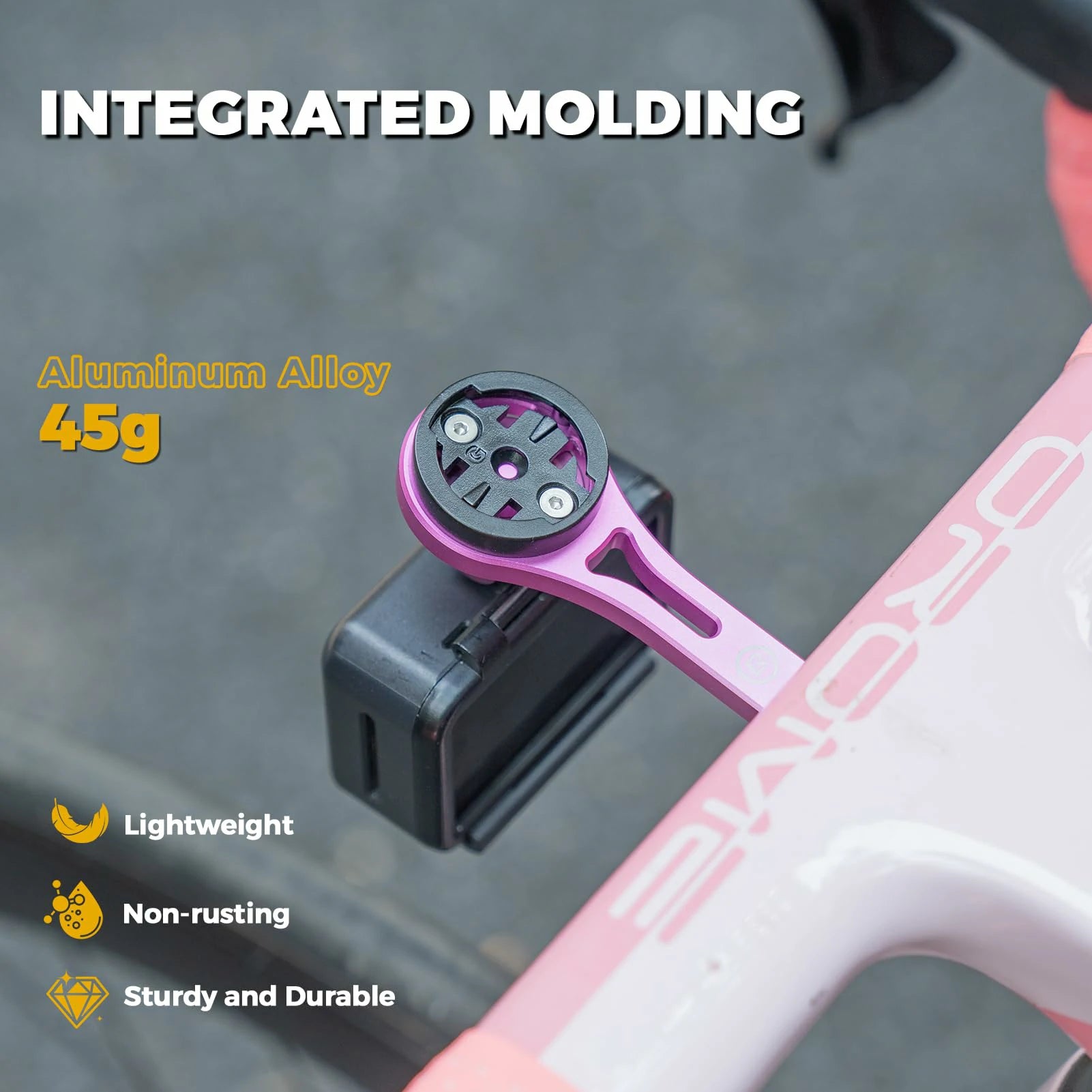 ROCKBROS Bike Aluminum Computer Mount compatible with Garmin, Wahoo, Bryton, and GoPro - ROCKBROs#color_Pink